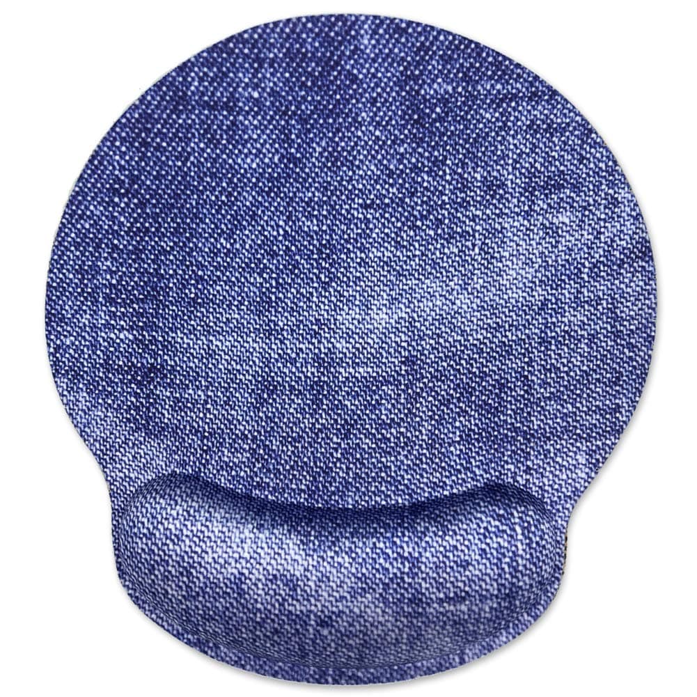 Nakapa Memory Foam Wrist Support Mouse Pad Comfortable Padded Wrist Mousepads 9in X10in Desktop Notebook Mouse Mat (Blue Denim-Foam)