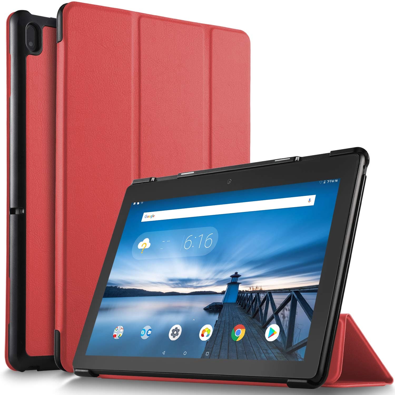 Luibor Case Compatible with Lenovo TAB E10 TB-X104F - Ultra Lightweight Slim Smart Folding Cover Case - Fitting Lenovo TAB E10 TB-X104F Tablet (Red)