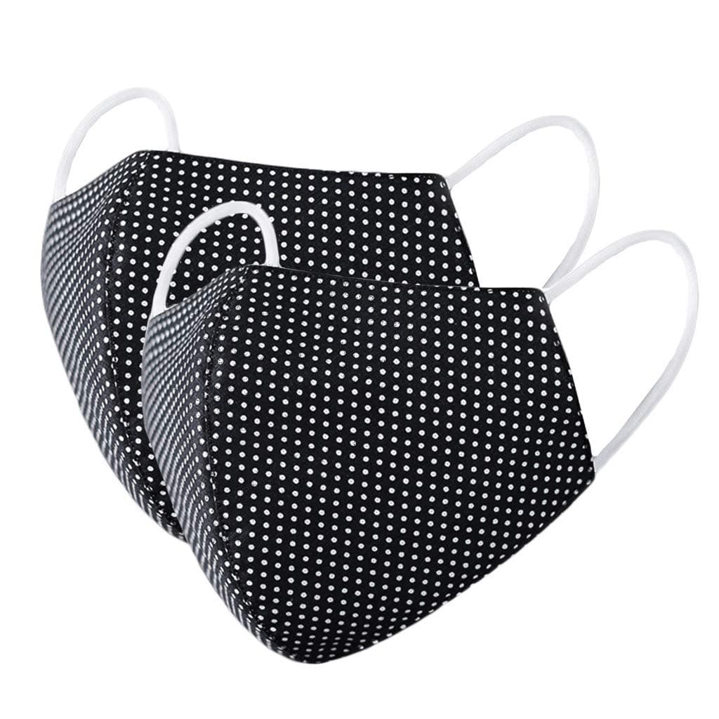 JIUDAS 2PCS Face Bandanas Protection Activated Carbon Reuseable Washable_Face_Masks Cotton Covering Outdoor Sports Cycling Face Balaclava(Black,2PCS