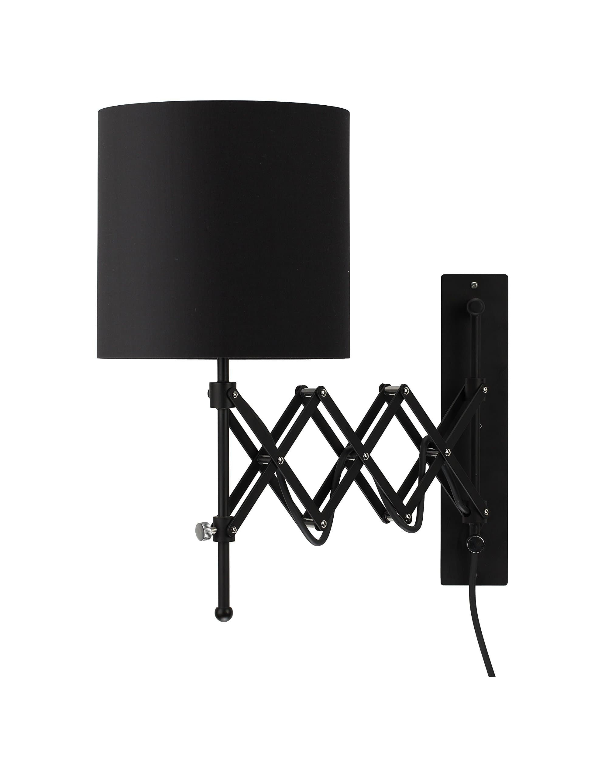 Modernluci Plug in Wall Sconce Lighting, Swing Arm Wall Mounted Lamp with Switch, Modern LED Black Matte Finish Wall Sconce for Indoor Use(Bulb Included)