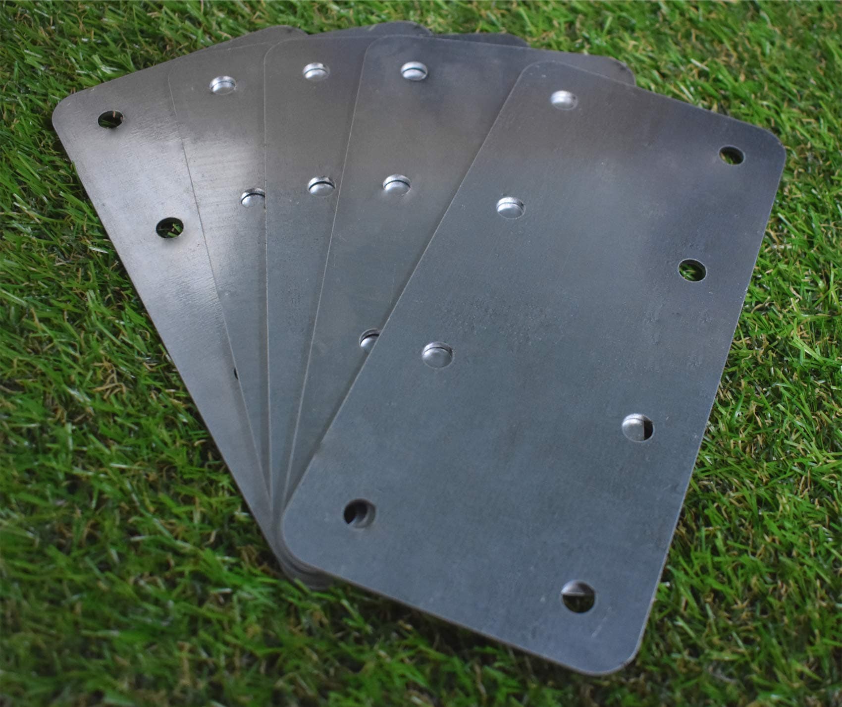 4 X Straight Timber Railway Sleeper Brackets Wooden Planter Edging - Galvanised