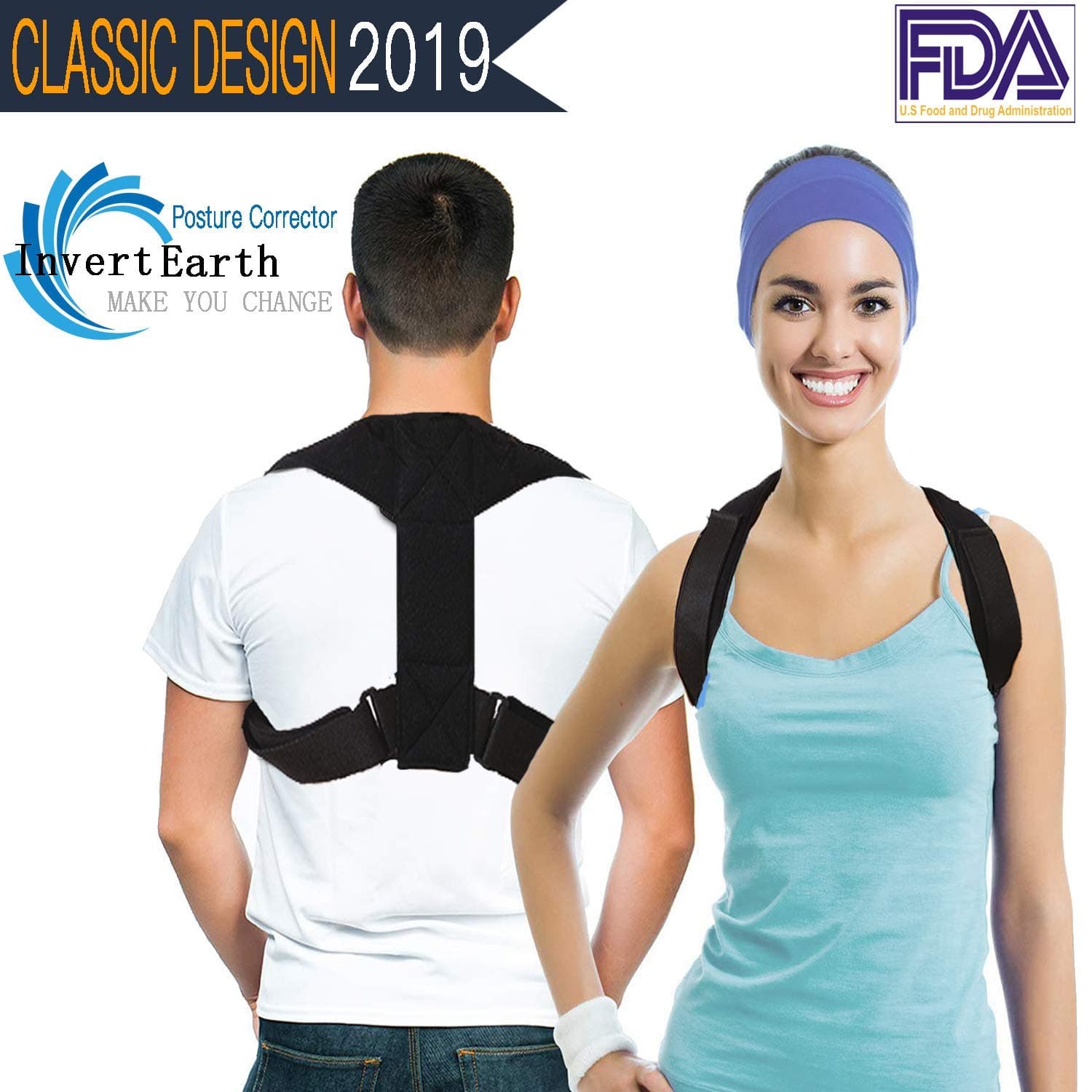 Posture Corrector for Women Men - Posture Brace - Adjustable Back Straightener - Discreet Back Brace for Upper Back Pain Relief - Comfortable Posture Trainer