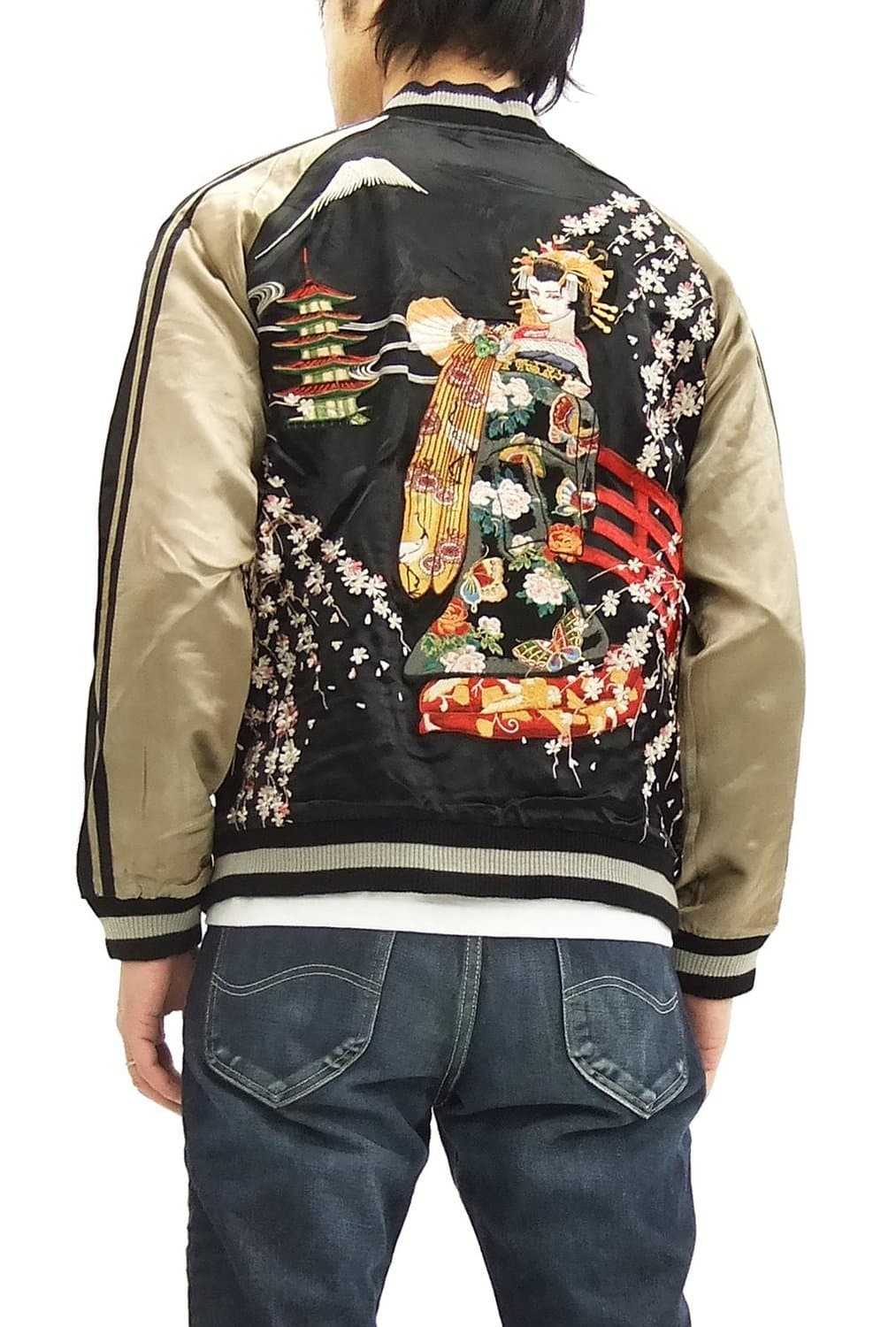 SCRIPT Japanese Souvenir Jacket SSJ-505 Men's Sukajan Black