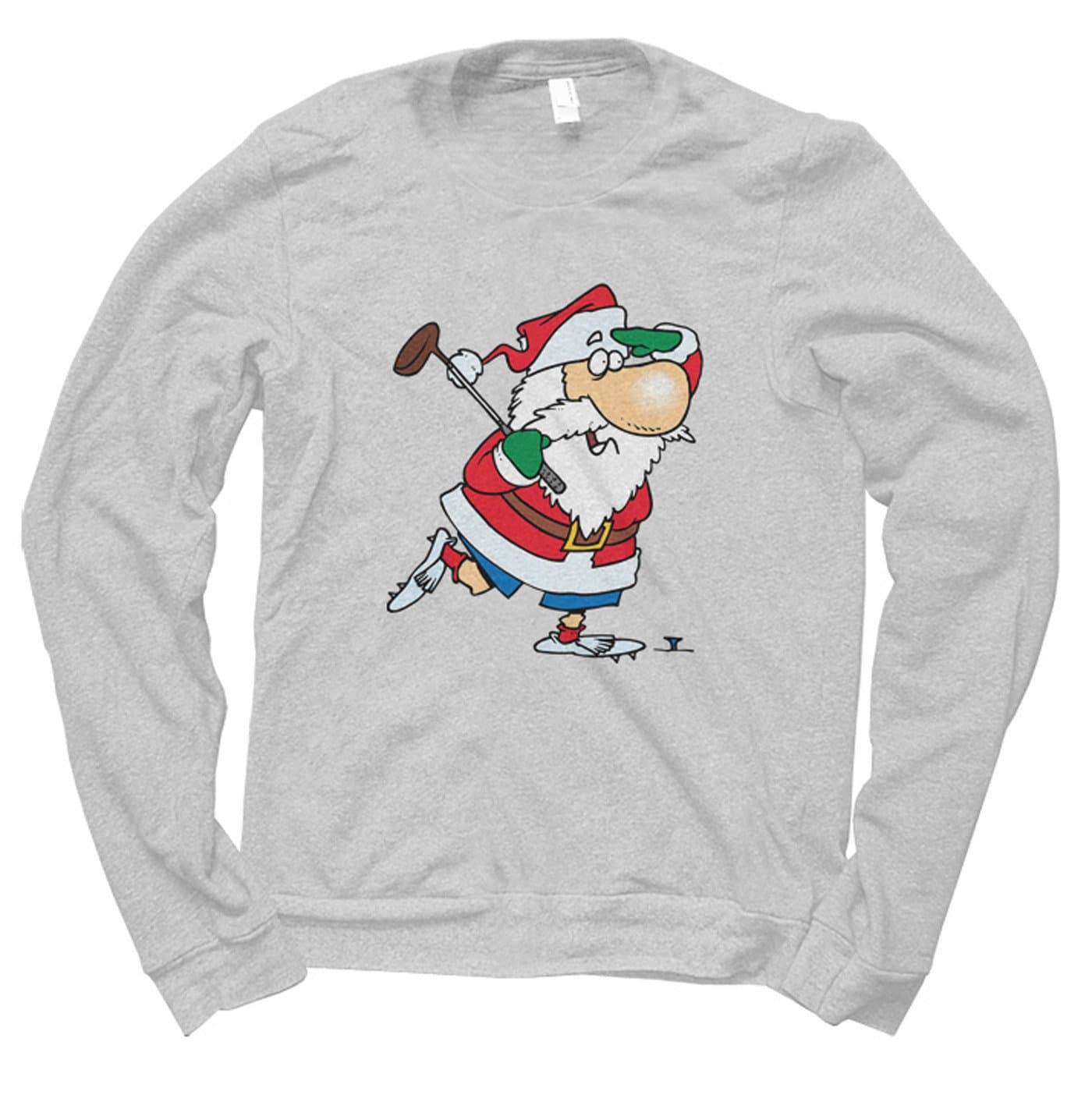 Dope Apparel Santa Golfing Christmas Grey Jumper