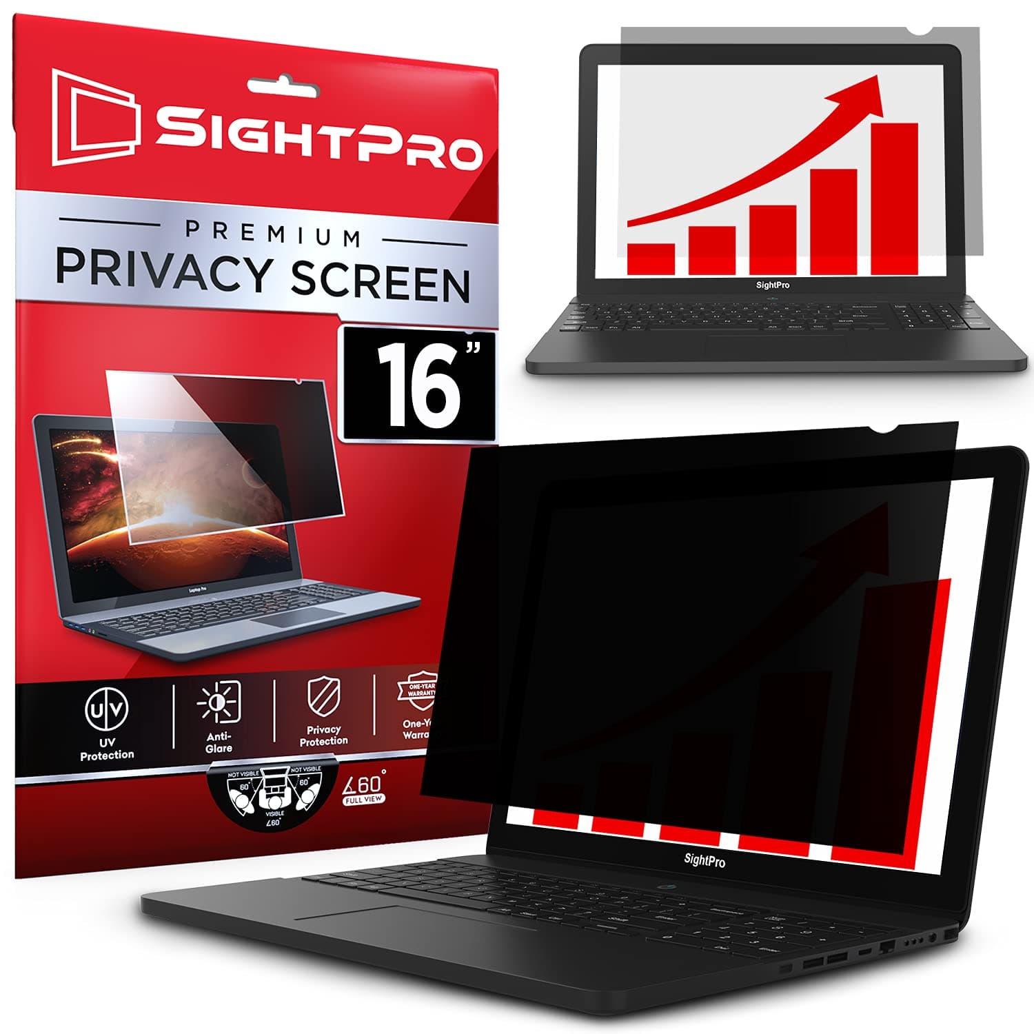 SightPro 16 Inch Laptop Privacy Screen Filter for 16:9 Widescreen Display - Computer Monitor Privacy and Anti-Glare Protector
