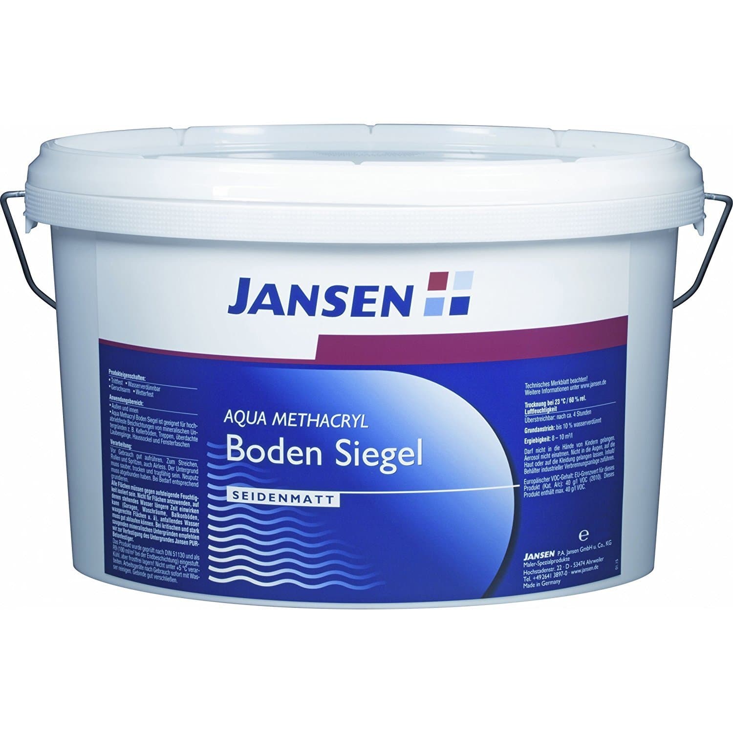 Jansen Aqua Methacrylic Floor Sealer Gloss 5 L Assorted Colours