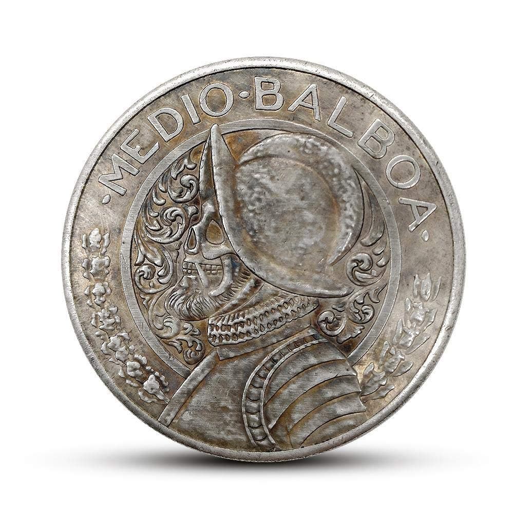 jduao Silver dollar silver coin collection white copper and silver coins antique Panama diameter 38MM coins