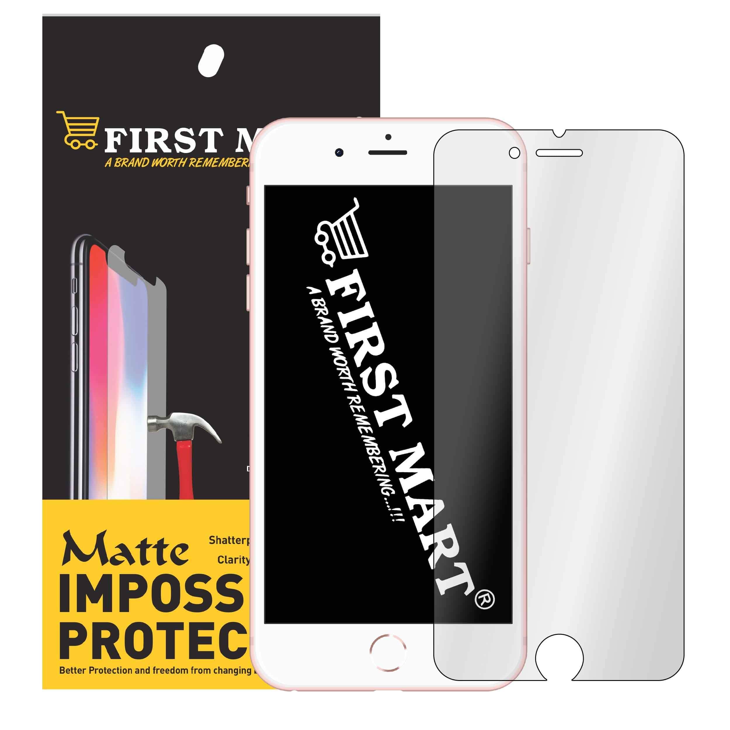 First MART Matte Flexiable Impossible Fiber Film Screen Protector Apple iPhone 6 Plus 6s Plus 7 Plus 8 Plus Precissely Enginnered Scratch Resistant Matte Screen Guard iPhone 8 Plus