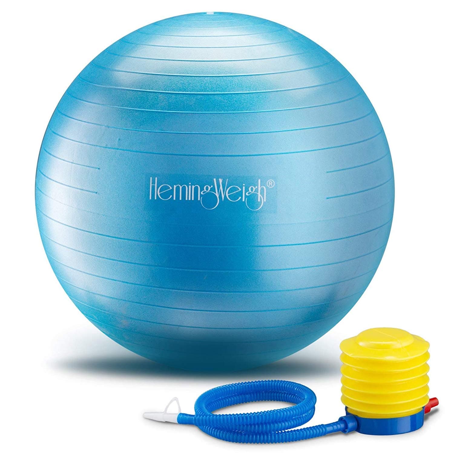 HemingWeigh Static Strength Exercise Stability Ball with Foot Pump | Perfect for Fitness Stability and Yoga | Helps Improve Agility, Core Strength, and Balance