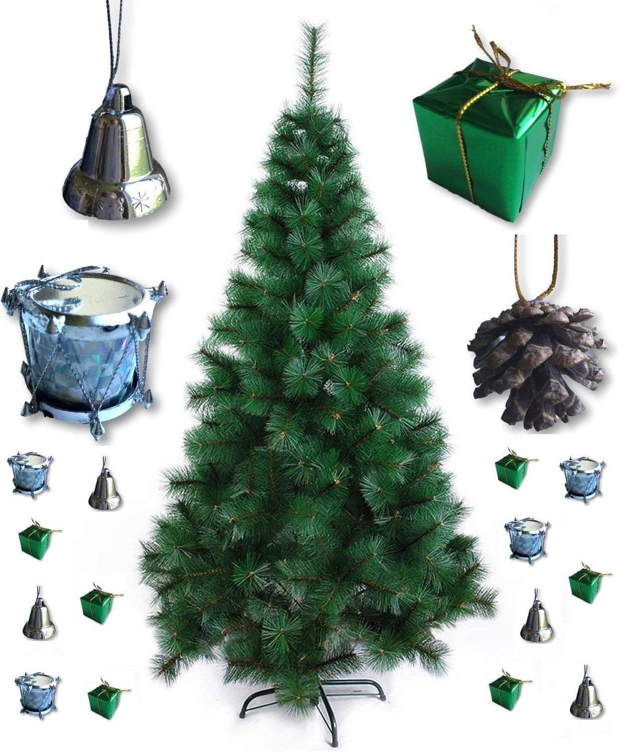 Theme My Party Artificial Christmas Tree And Decoration (Christmas Pine Tree With Decoration 40 Pieces)