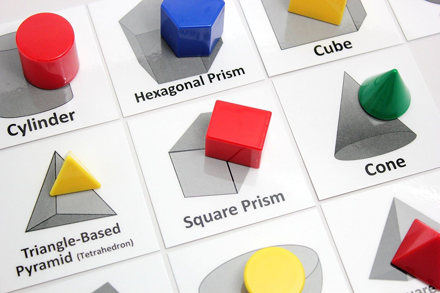 Geometric Solid Shapes Match with Matching Cards - Montessori 2 Part Card - Geometry Work