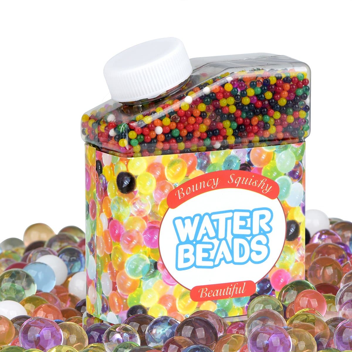 Larnaca【Upgrade Version 9oz Water Beads Rainbow Mix Over 20,000 Beads, Growing Gel Balls, Jelly Beads for Kids, Tactile Sensory Toys, Plant, Vases, Wedding and Home Decoration(Soaking in Wa1-1.18in)