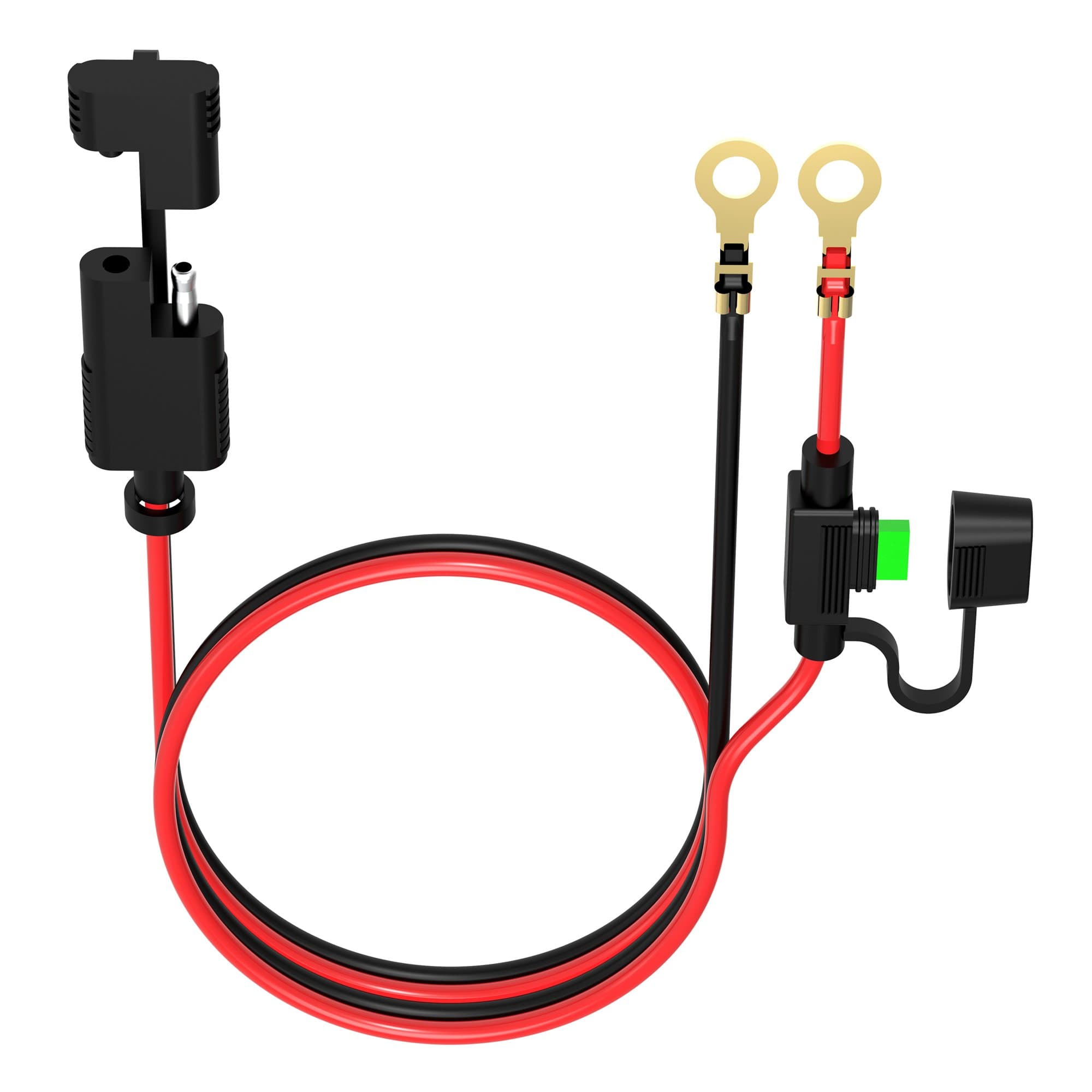 Chelink SAE to The O Ring Connectors Harness, 2 Pin Lug Cable with Ring Terminal Battery Charger Quick Connect/Disconnect, SAE Extension Cord For Motorcycle, 10A Fuse