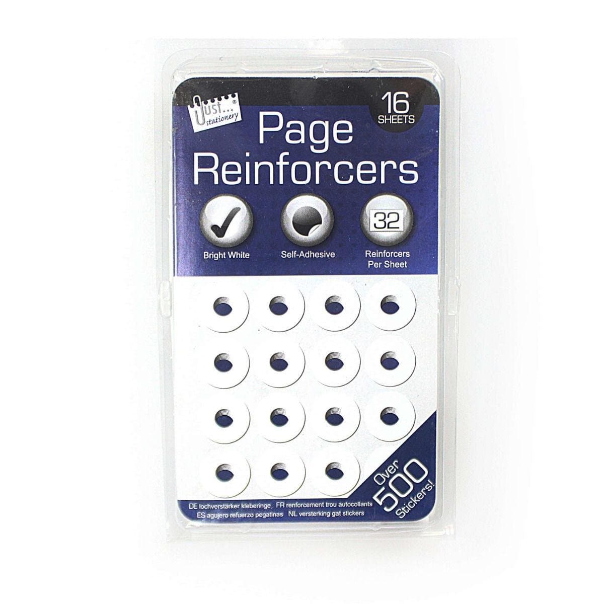 Jumbo Pack 512 Bright White PAGE REINFORCERS Stationery-Sticky Back Hole Reinforments Rings & Mobile eraser