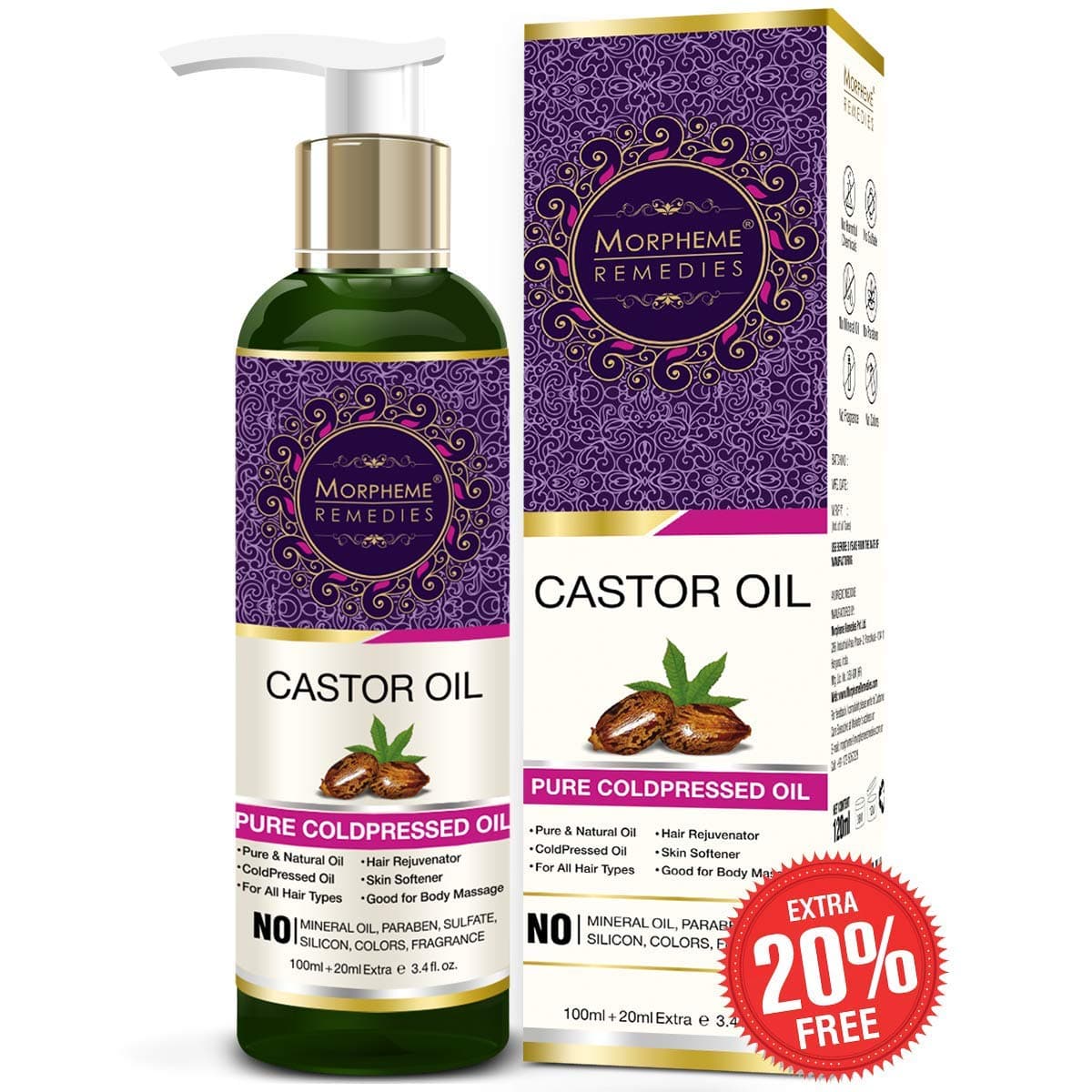 Morpheme Pure Coldpressed Castor Carrier Oil 120 ml