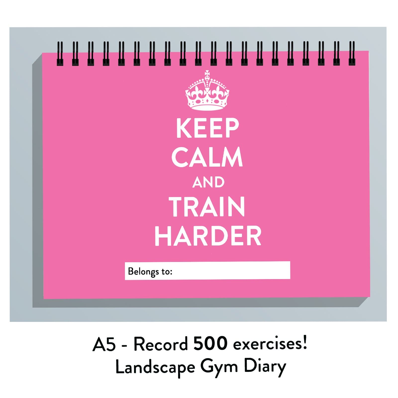 GYM TRAINING DIARY, 25 PAGES, 500 EXERCISES JOURNAL, MEN & WOMEN'S LOG BOOK,REPS, WEIGHTS (KC PINK)