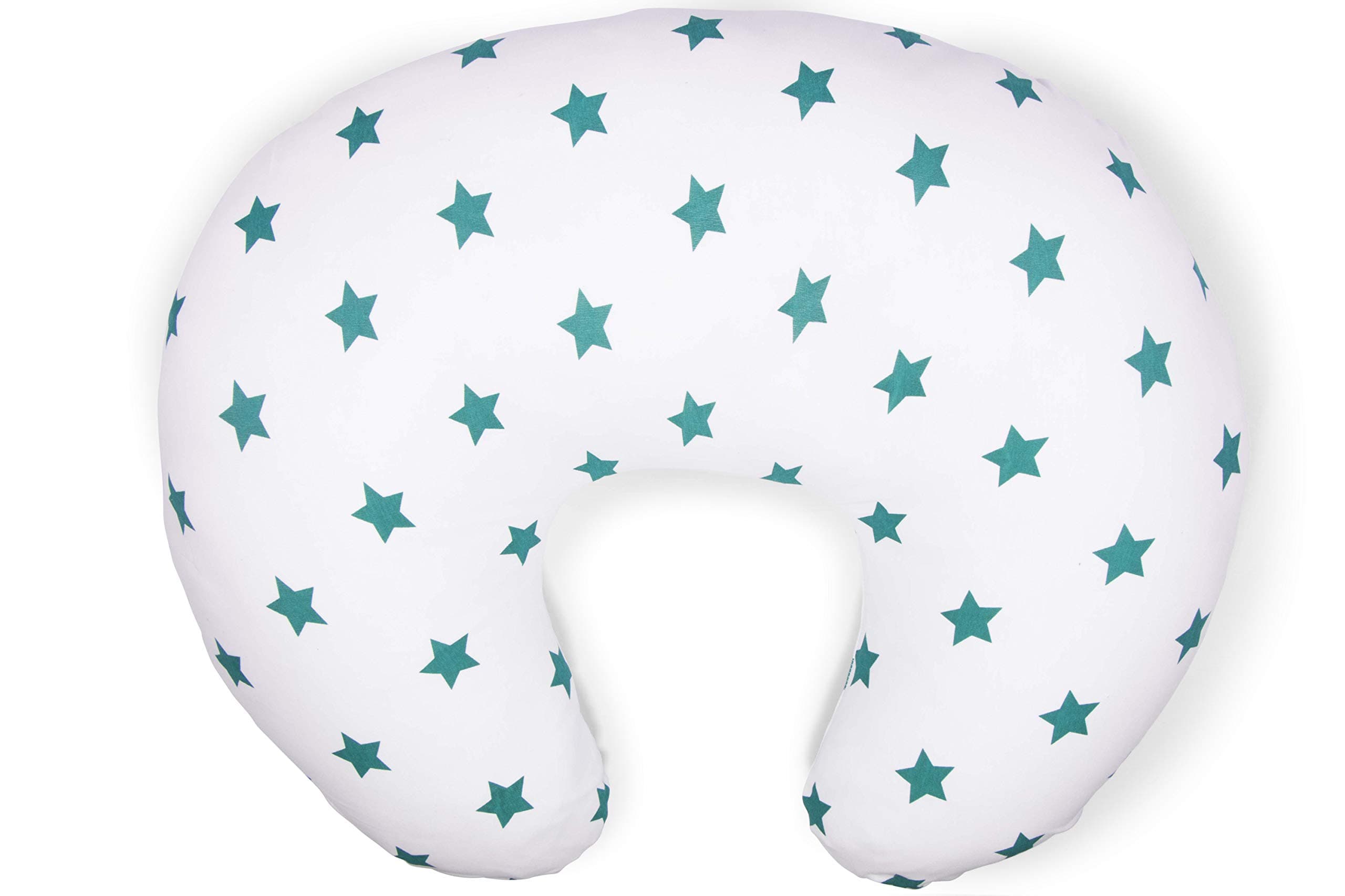 Widgey 'Nursing Pillow' 5-in-1 Multi-Function Nursing Pillow - Cotton Maternity Cushion - Teal star