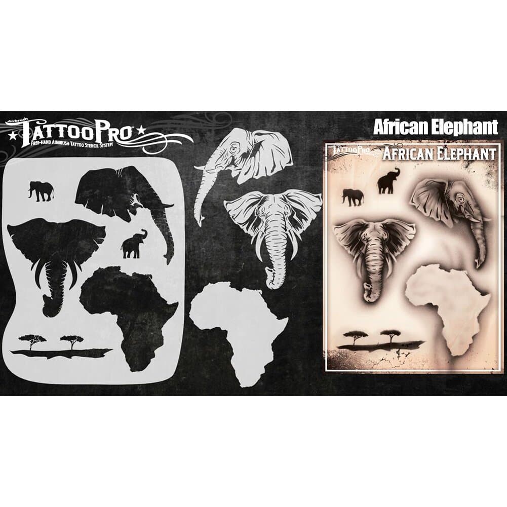 Tattoo Pro Stencils Series 4 - African Elephant