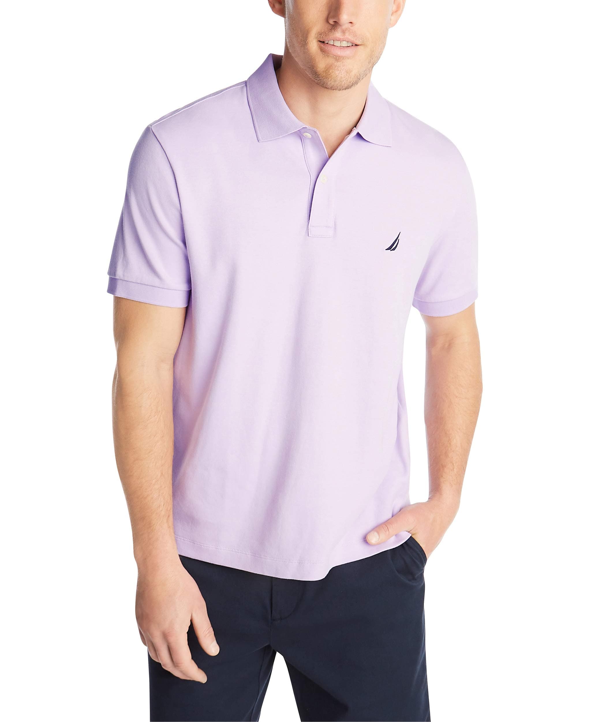 Men's Classic Fit Short Sleeve Solid Soft Cotton Polo Shirt