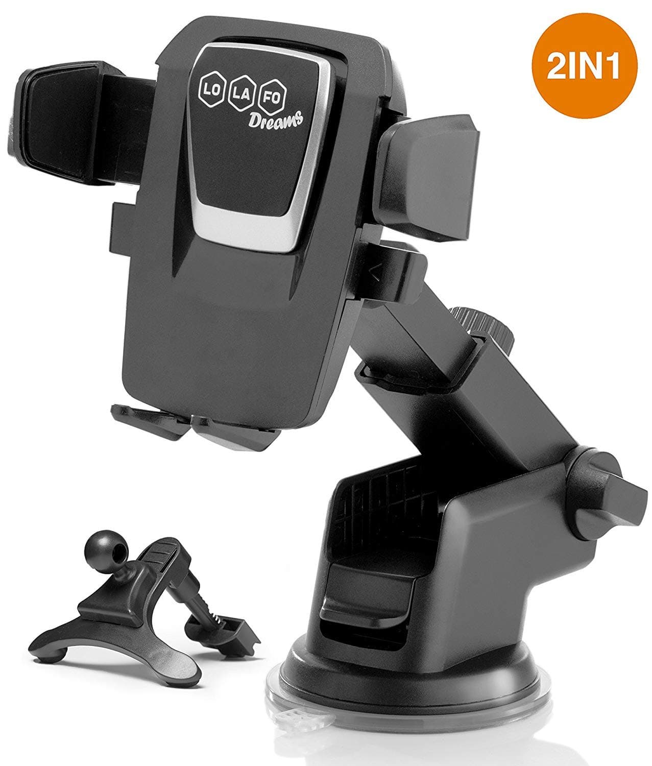 Car Mount Cell Phone Holder For Car Mobile Mount Air Vent Cradle Windshield Dashboard Long Arm Anti-skid Base for iPhone X/8/7/7P/6S/6P/5S Samsung Galaxy S5/S6/S7/S8 Nexus Nokia Google Huawei and More