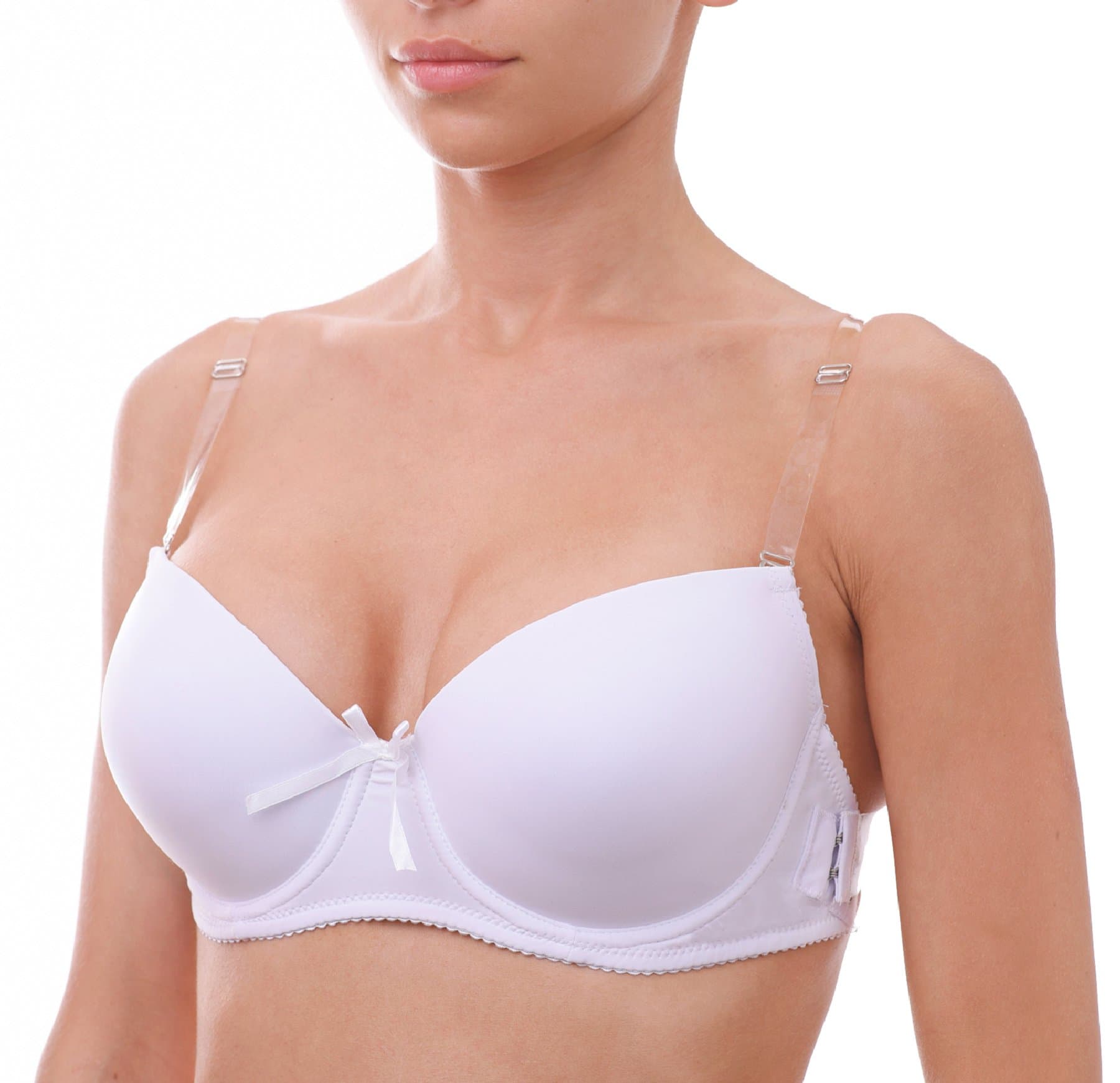 Luerrose Clear Back Bra with Invisible and Regular Straps V-Neck Anatomic Cups