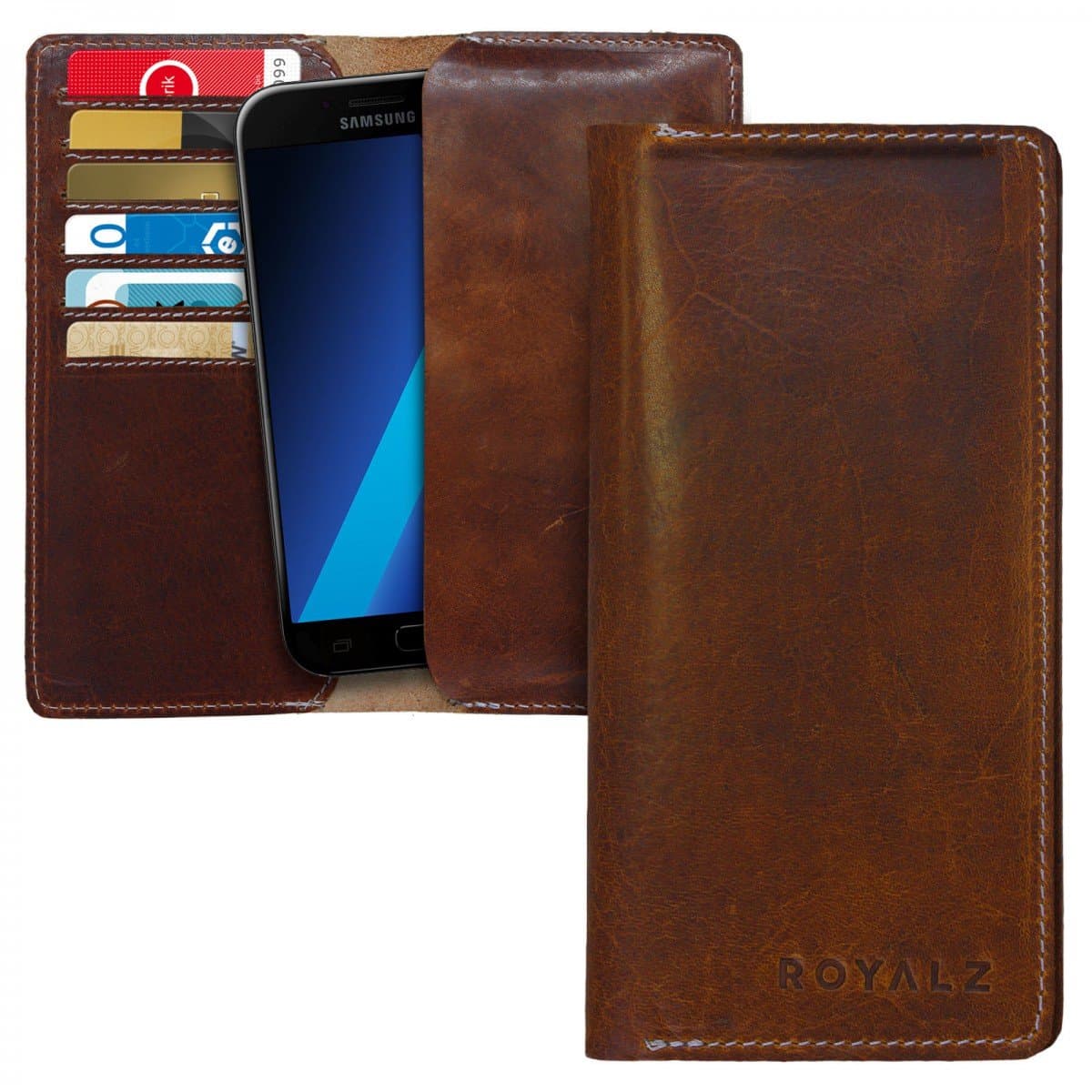 ROYALZ Protective Leather Wallet Case for Samsung Galaxy A3 2017, A3 2016 and A3 2015 Kara Brown