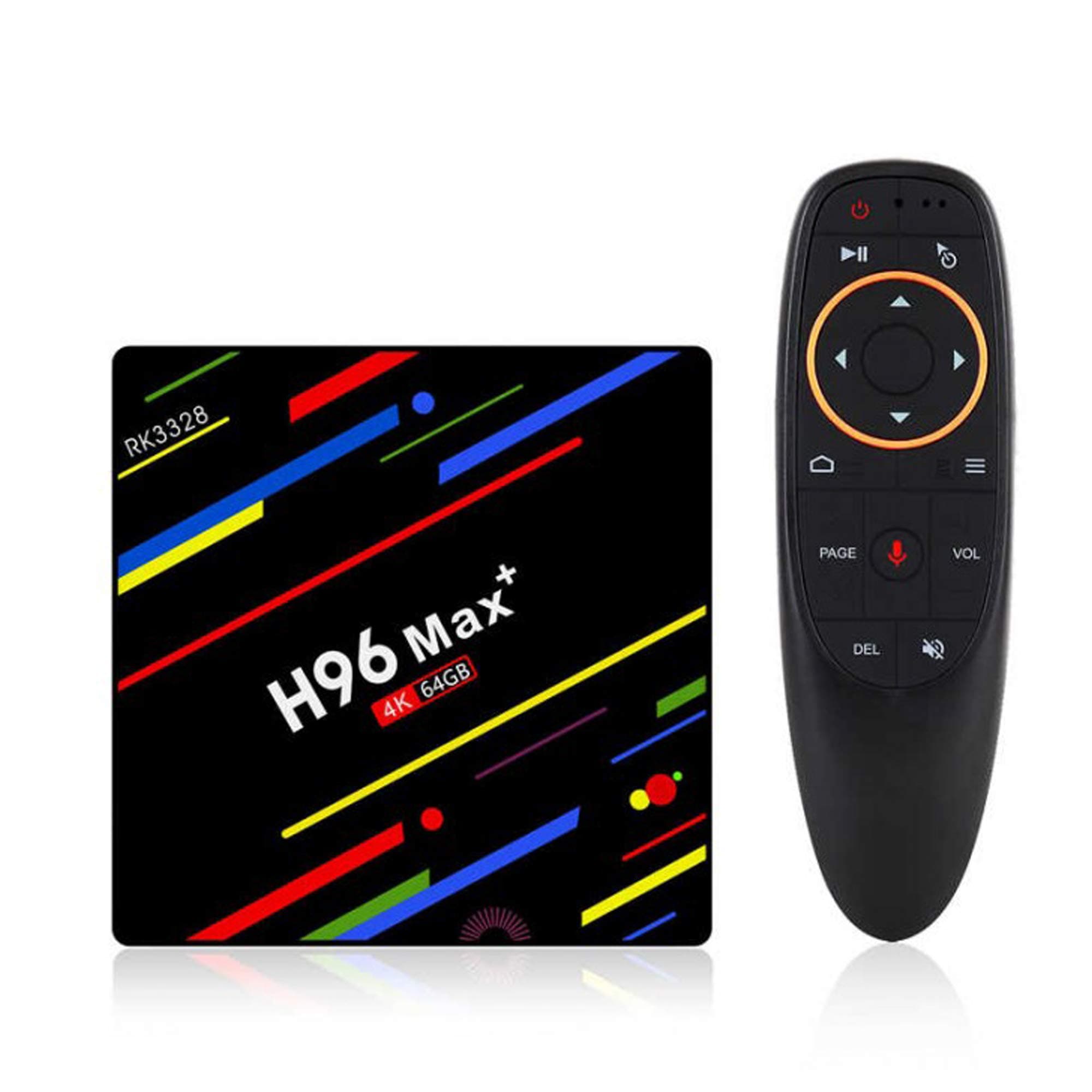 PHANTIO H96 MAX+ 4K Smart TV Box Hotstar - Android 9.0 Bluetooth HDMI2.1 Rockchip RK3328 Quad-core CPU Penta-core Mali-450MP GPU (4GB / 64GB with Voice Remote)
