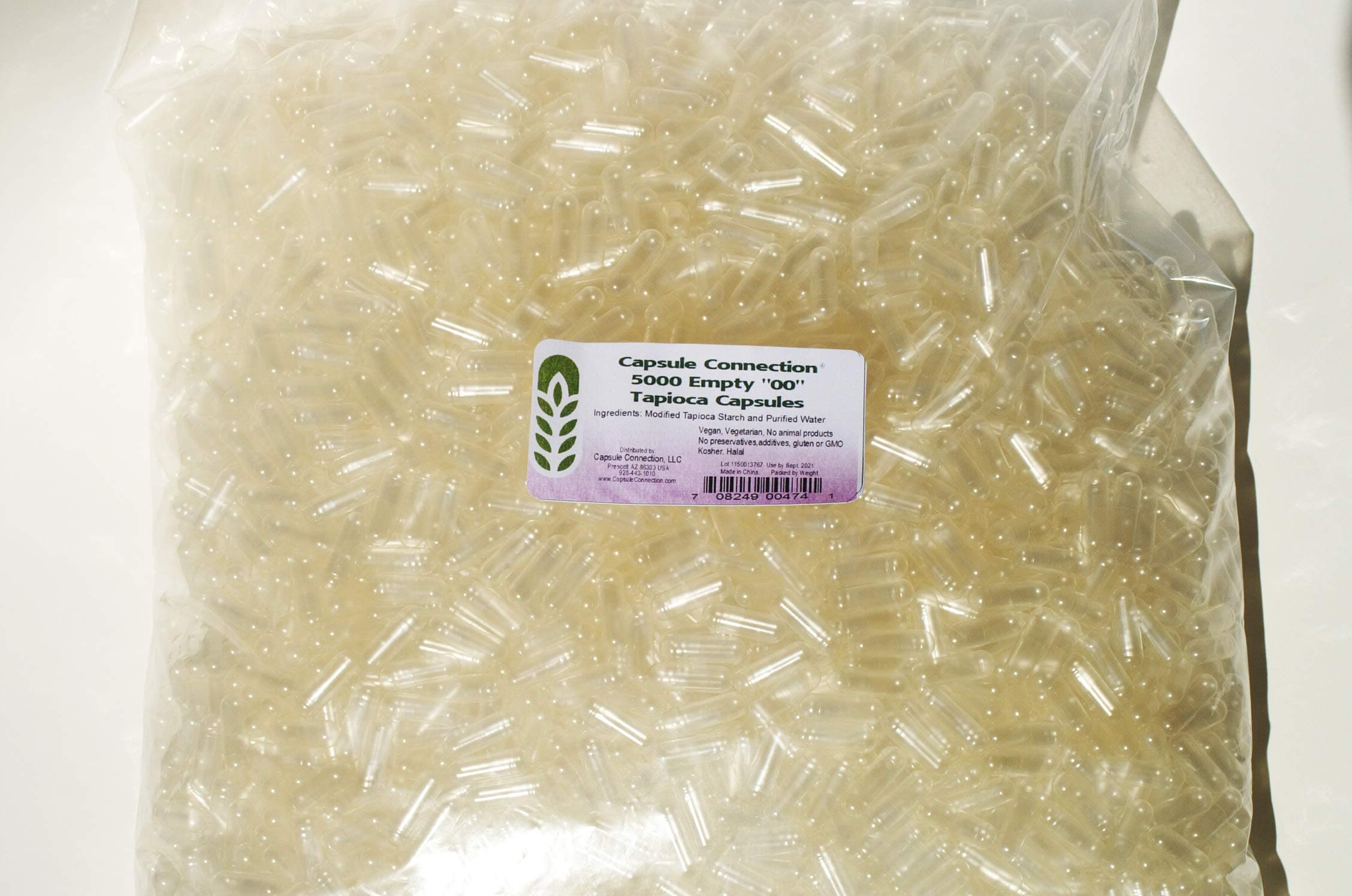 Empty 00 Tapioca Capsules, Vegan and Vegetarian, Premium Quality (5000 Count)