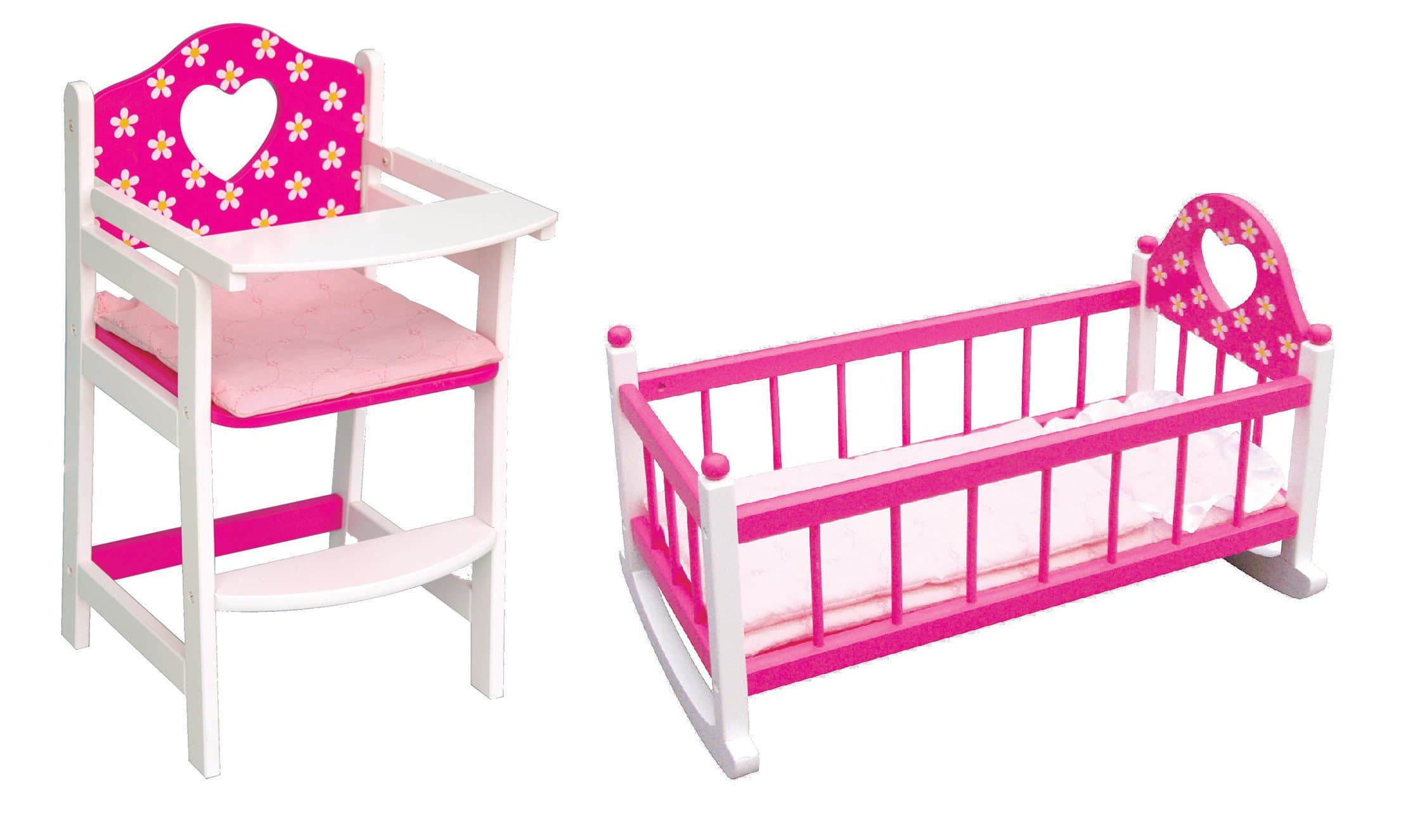 Wooden High Chair and Cradle