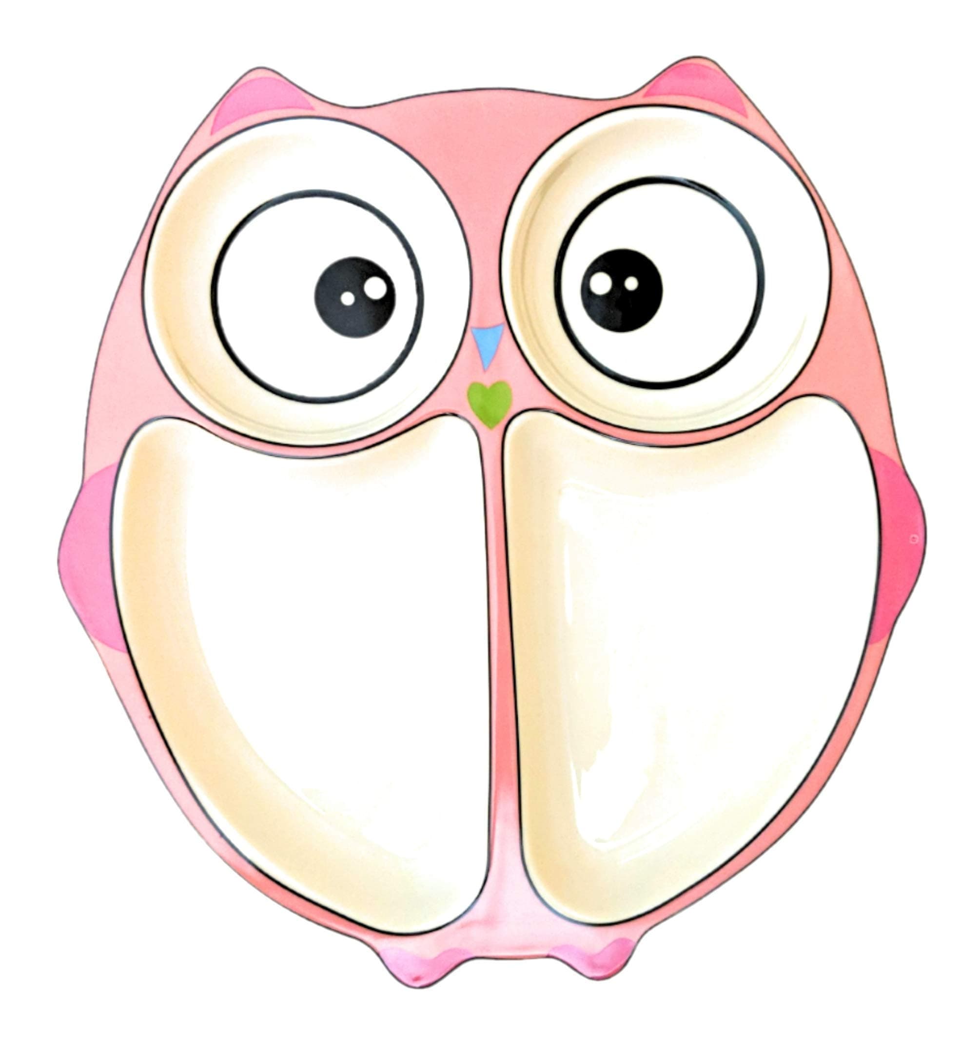 Ceramic Owl Shaped Divider Plate (Pink)