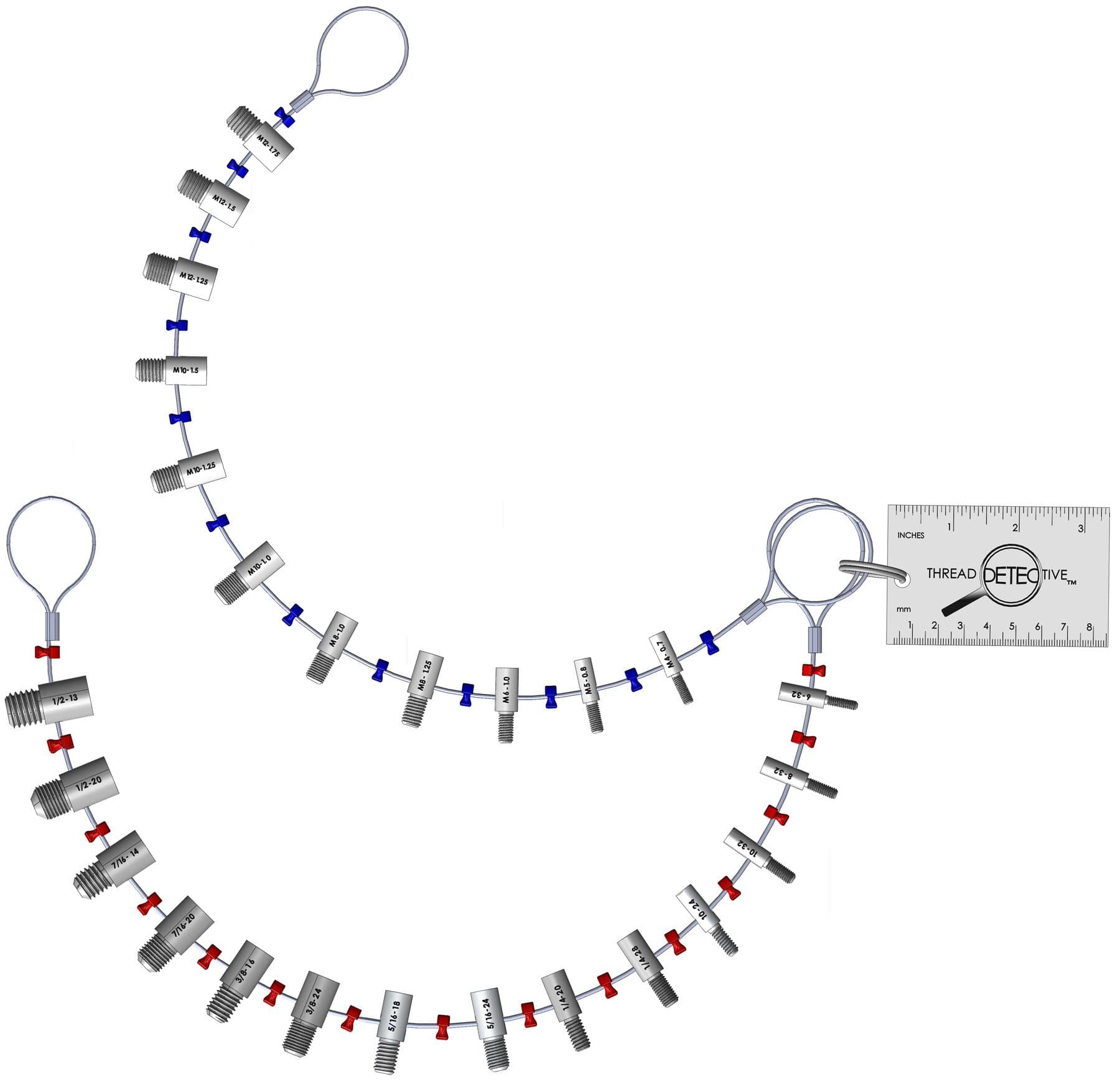 Innovative ComponentsAH-COM Thread Detective/Thread Identifier Inch. and Metric Combo Set with Ruler Attached