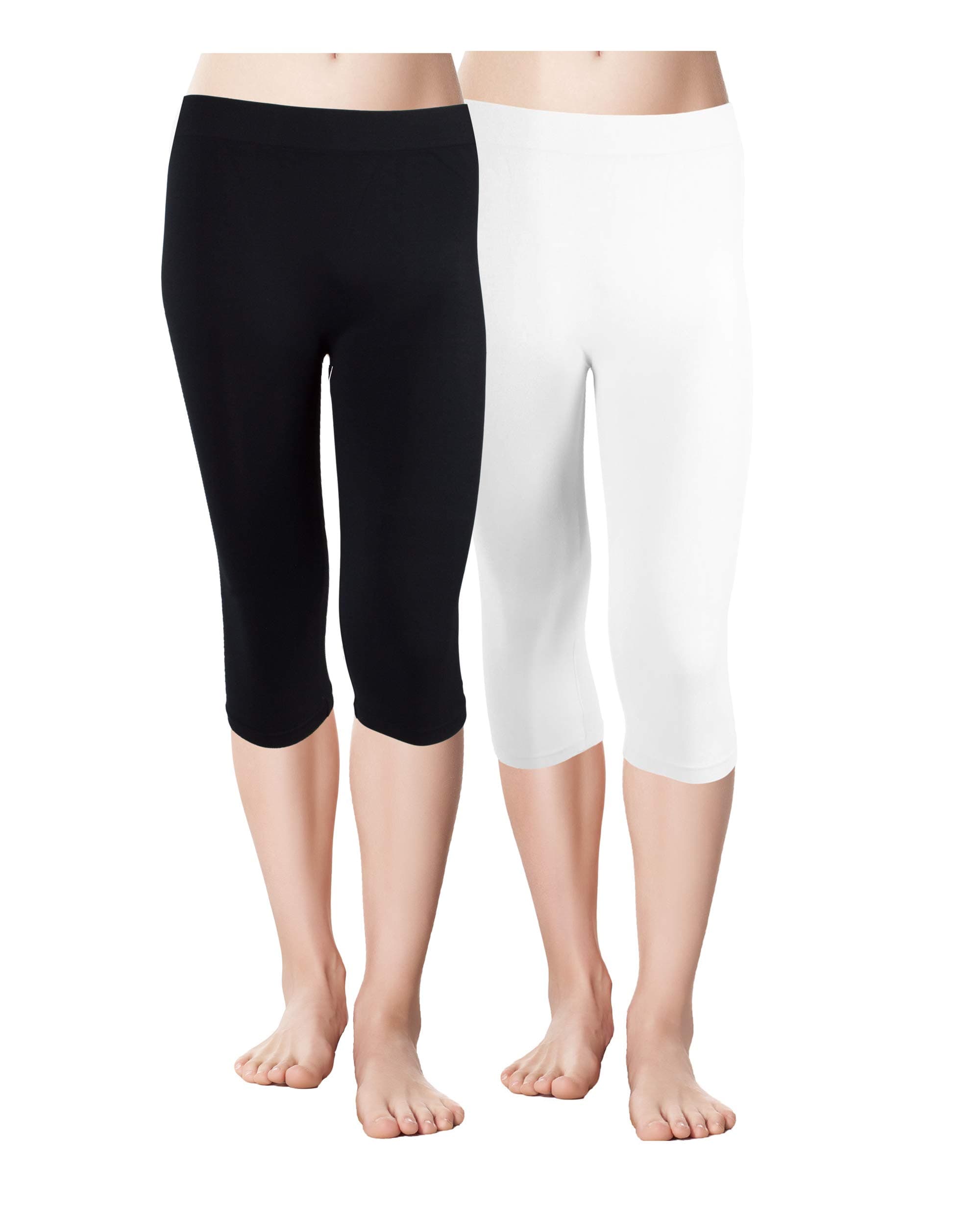 Red Bene Women's Microfiber Seamless Capri Leggings