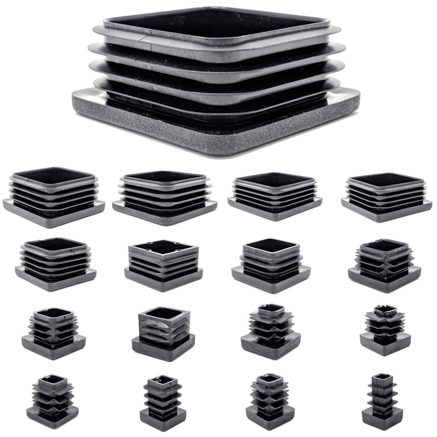 Square Tube Insert Plugs Pipe Blanking End Edge Caps Bungs Made in Germany, 30x30mm Square - Pack of 100 (Before Purchasing This Size, Please See 2nd Image for Dimensions and Ordering Guide)