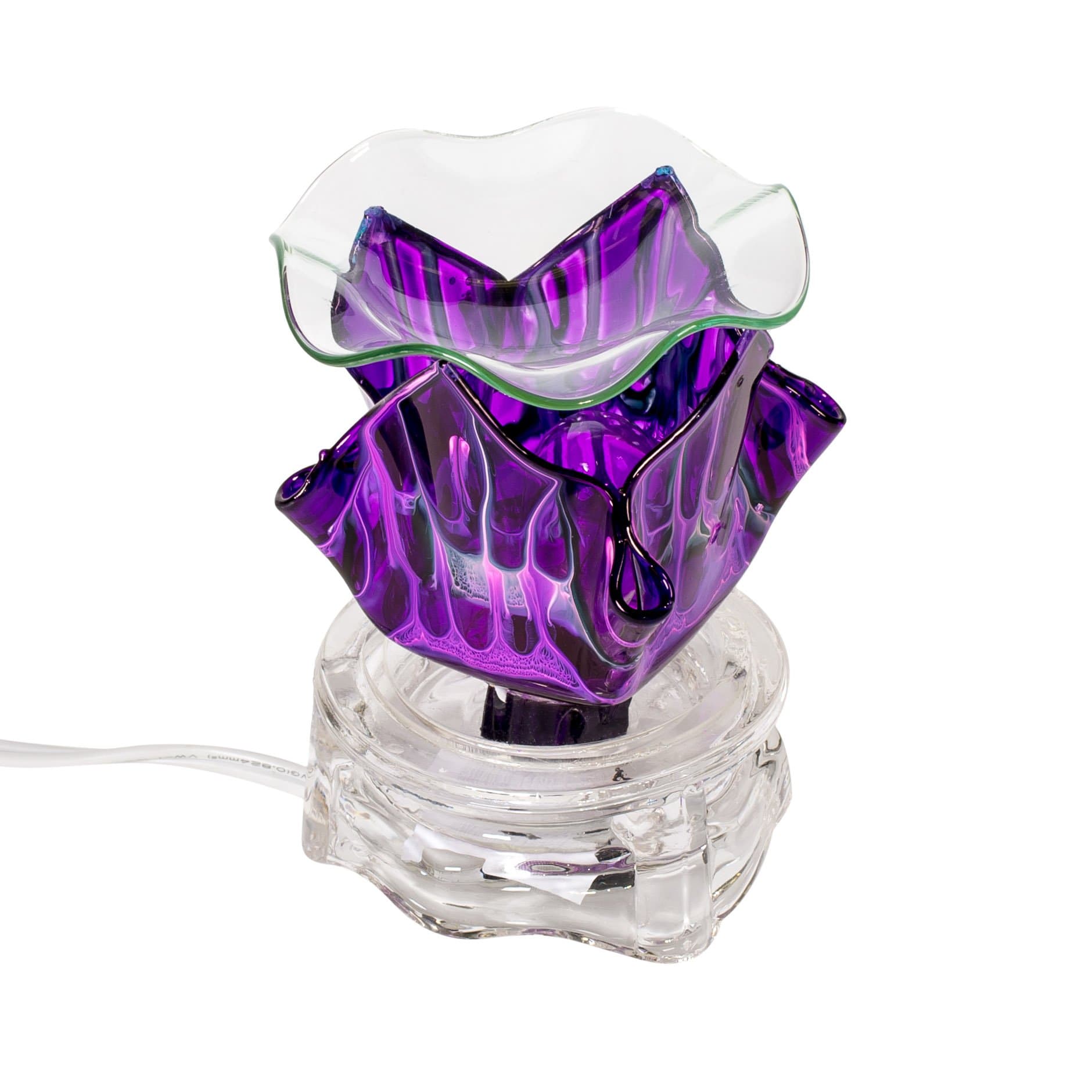 Gift Connection Purple 3 x 4 Glass Electric Wall Plug-in Oil Burner with Dimmer Switch