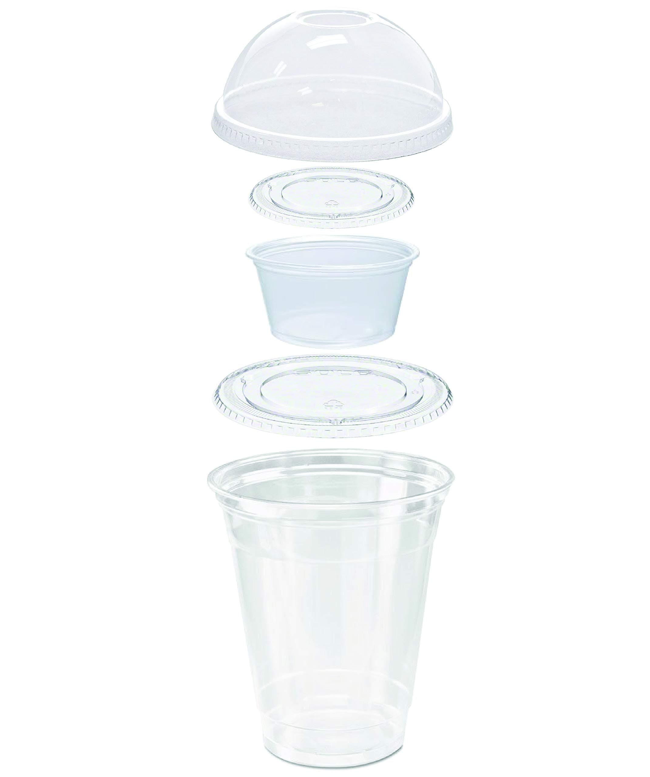 25 count Grab n' Go Parfait/Snack Cup, Includes Souffle Cup with Lid, and Dome Lid with Signature Party Picks (12 ounce)