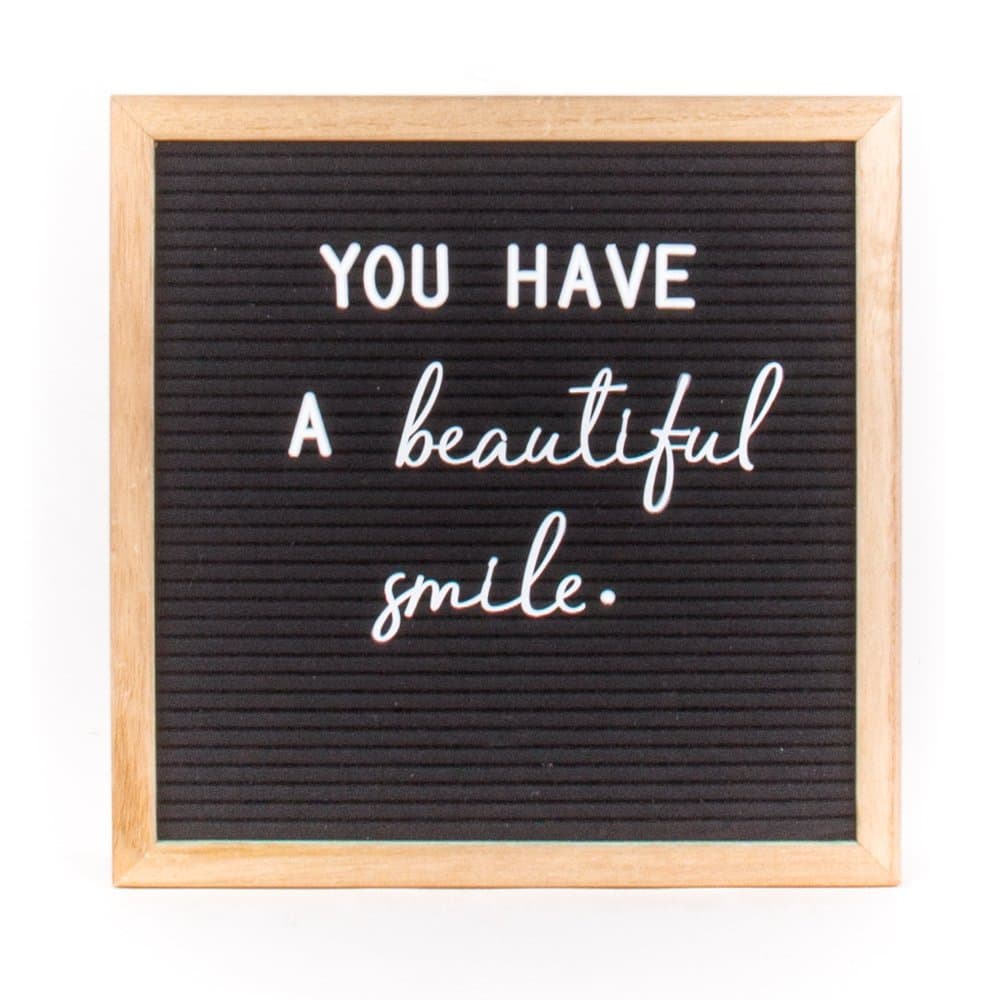 Helio Ferretti Felt Letter Board Black Square Personalised with Words in Italics 30 x 30 cm