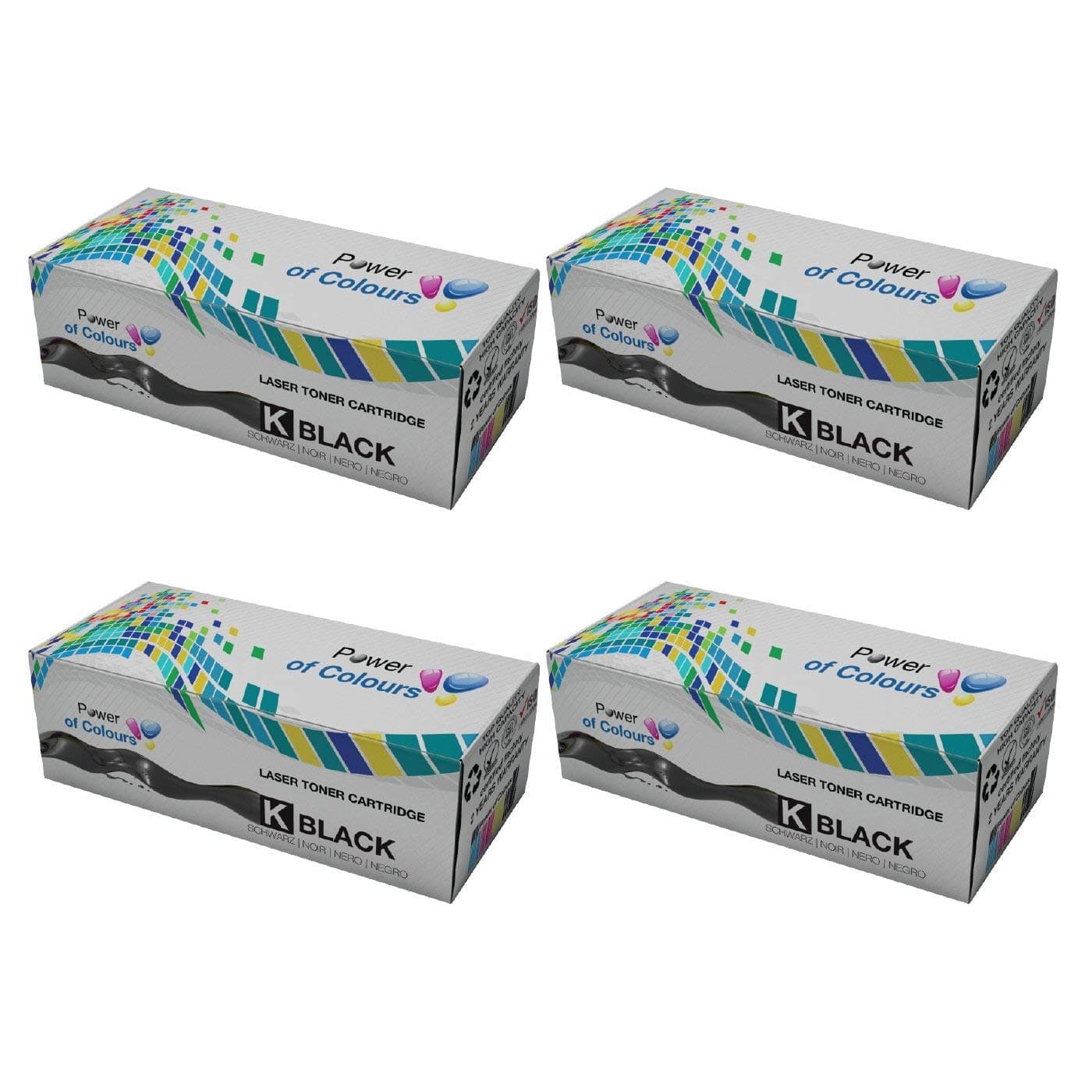 4x BLACK Toner Cartridges Replacement for OKI 44973536 (2,200 Pages) - MC342w, MC342dnw, MC342dn, MC332dn, C321dn, C321, C301dn, C301
