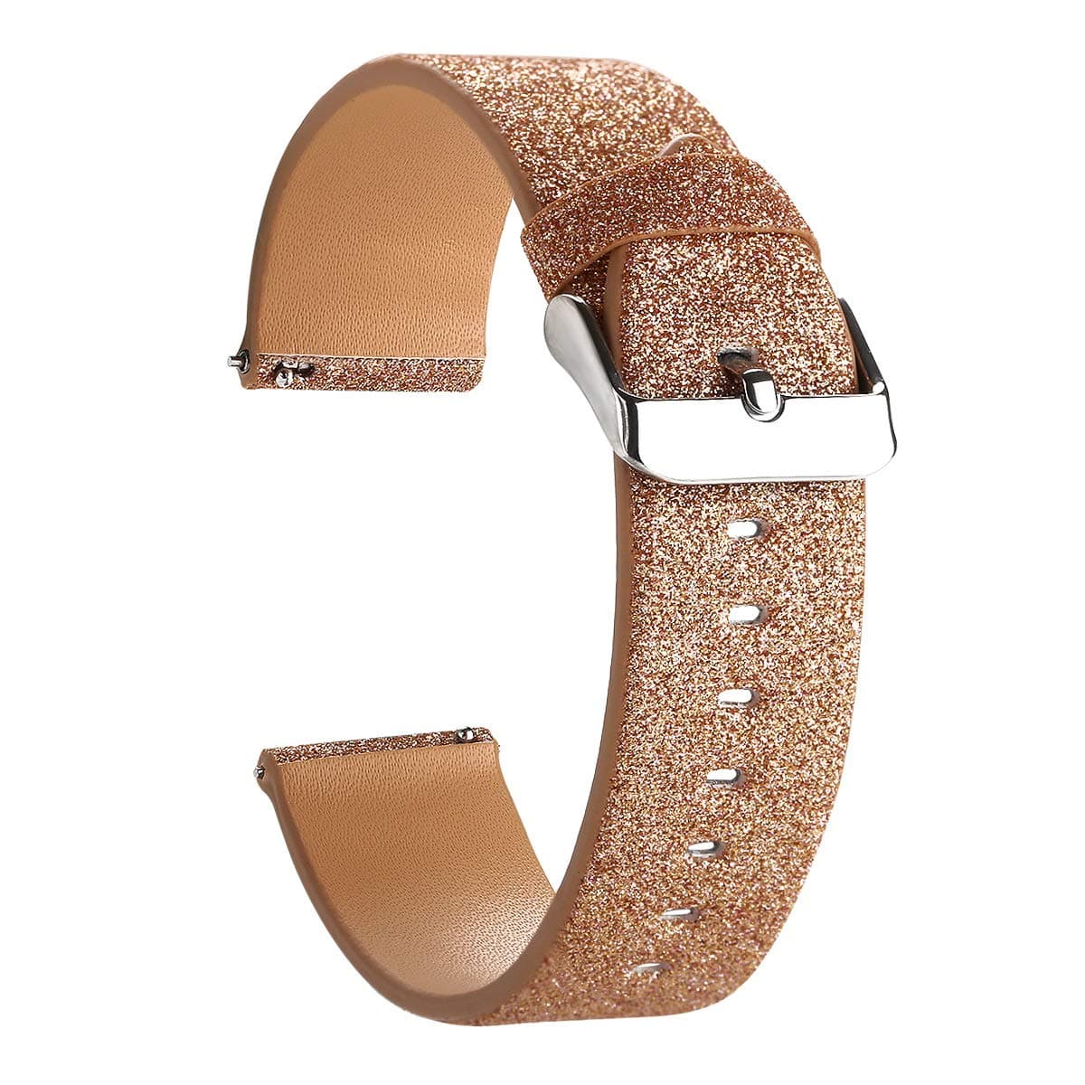Moonooda Compatible with Samsung Galaxy Watch 42mm Bands, 20mm Width Glitter Shiny Sparkling Replacement Strap Compatible with Galaxy Watch 42mm SM-R810 SM-R815, Rose Gold