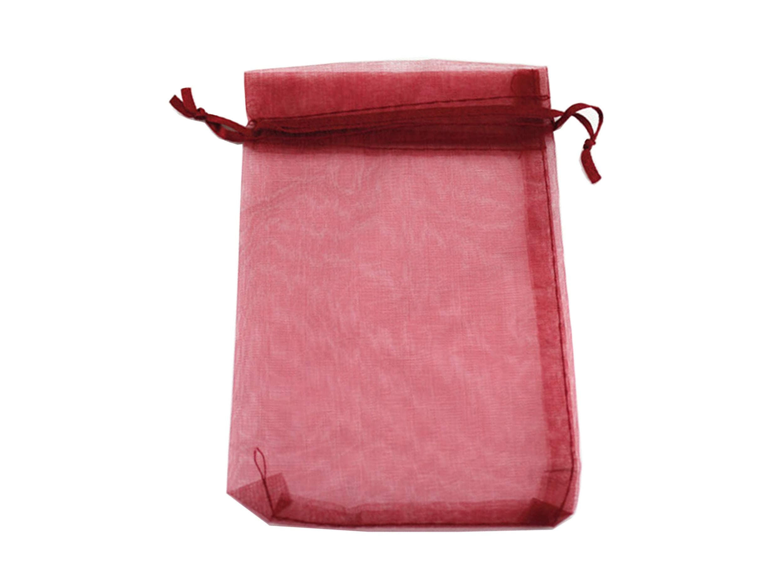 QIANHAILIZZ 50 Pack 12 x 16 Inch Drawstring Flower Bags Organza Jewelry Gift Pouch Candy Pouch Drawstring Wedding Favor Bags (Burgundy)