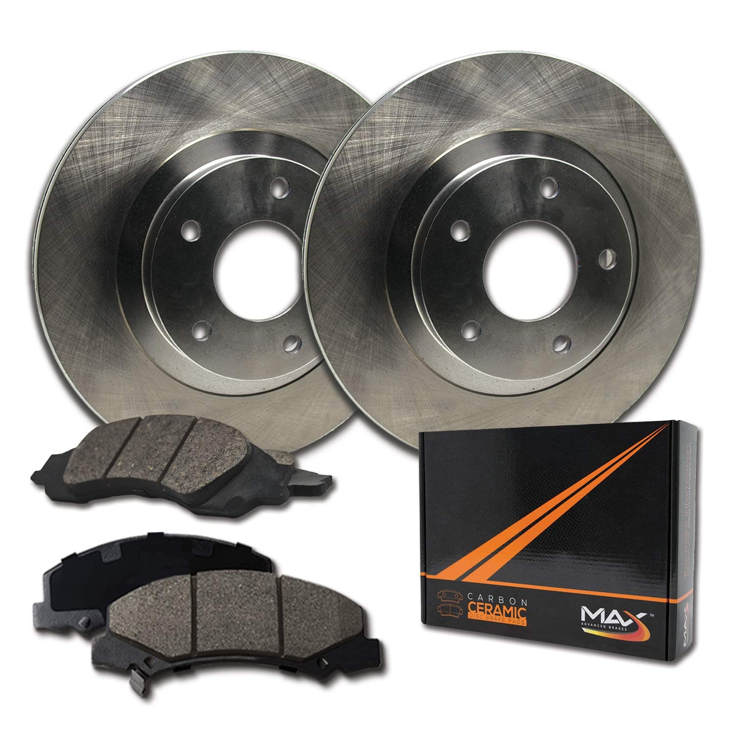 Max Advanced Brakes Front Brake Kit For 2007 2008 2009 2010 2011 2012 Nissan Altima 2013 Nissan Altima Coupe Replacement Premium OE Disc Brake Rotors and Ceramic Brake Pads