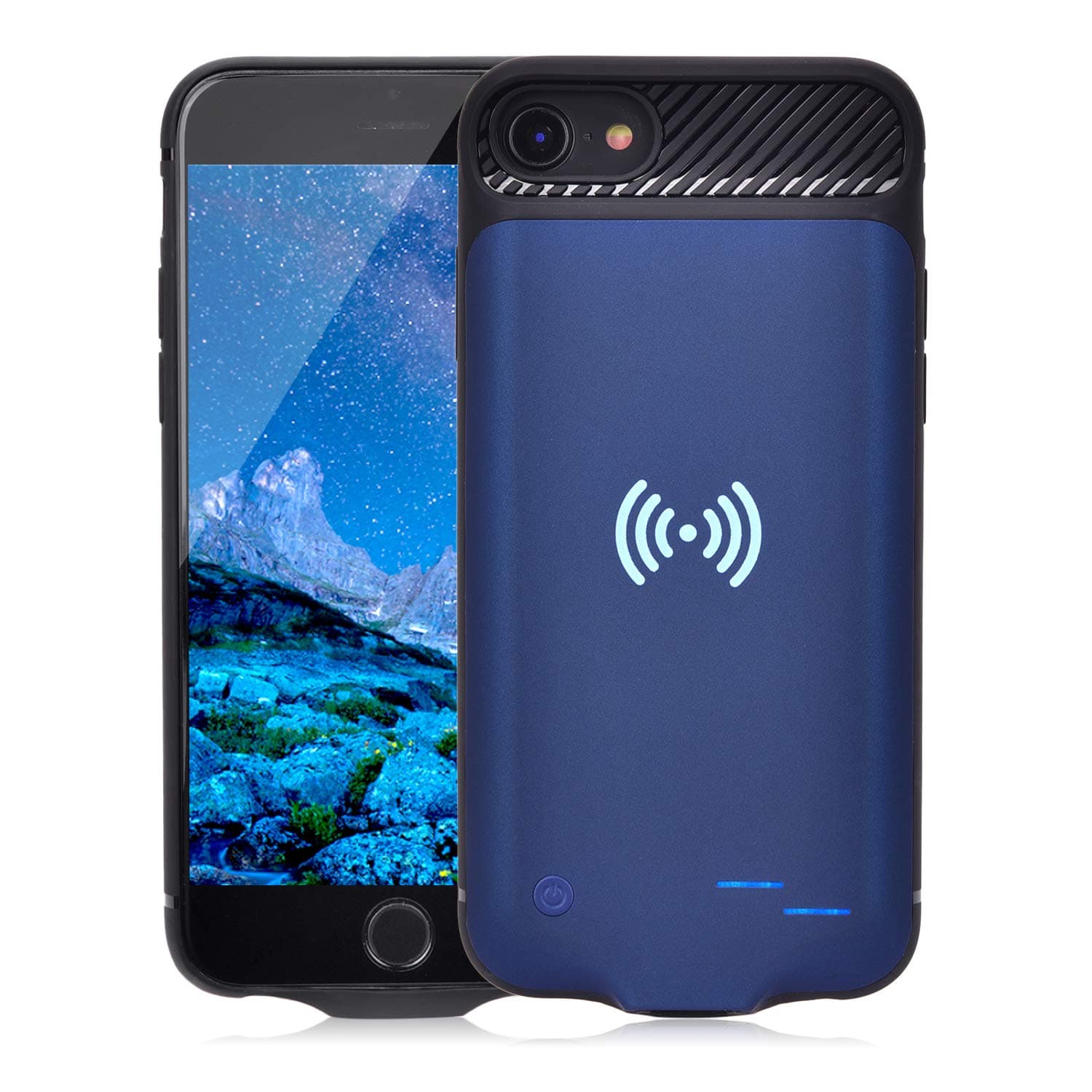 WUEOO Qi Battery Case for iPhone 6 6S 7 8, 3800mAh Portable Wireless Charging Battery Extra Battery External Battery Case Battery Rechargeable Power Bank Battery Case for iPhone 8/7 / 6S / 6