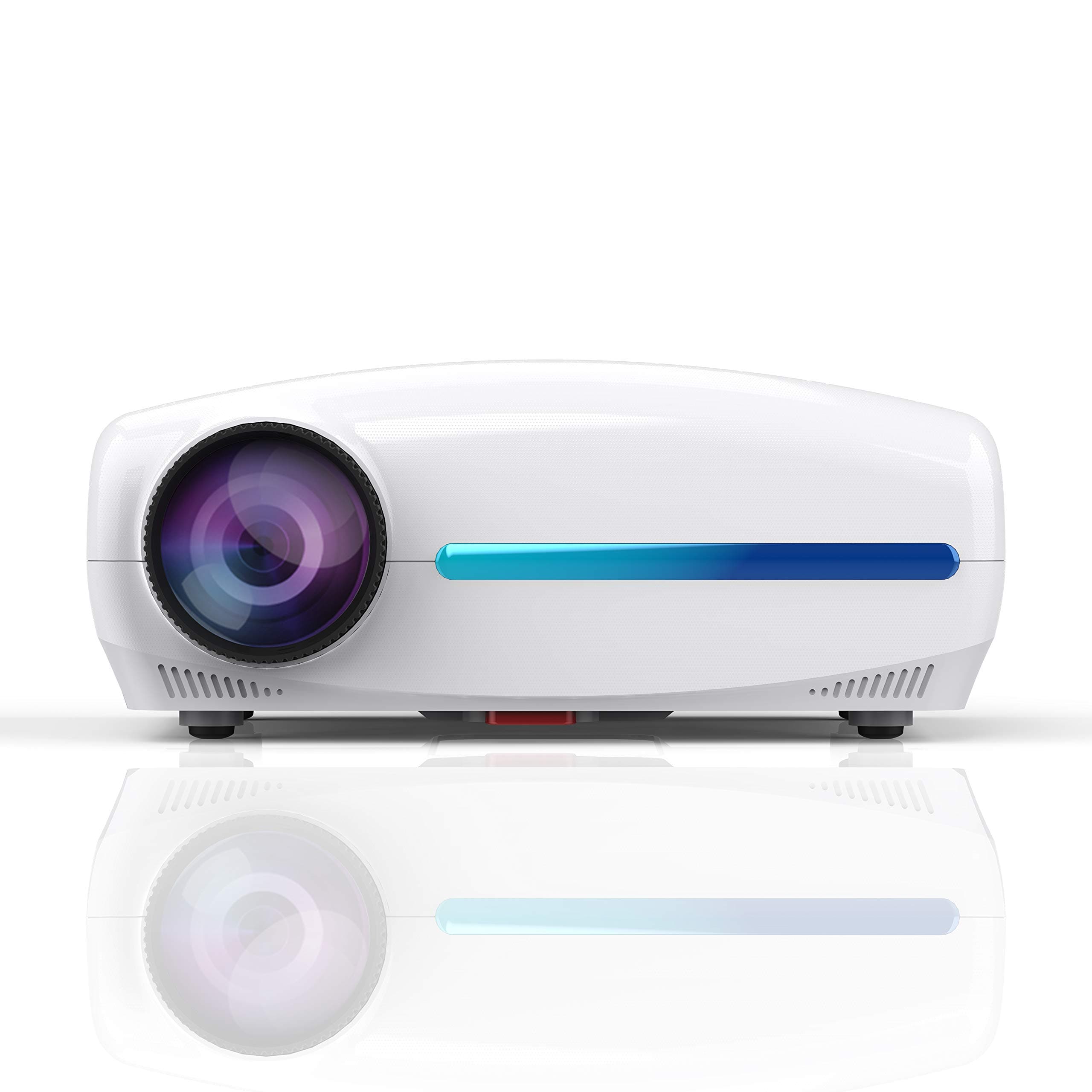 WZATCO S4 Improved Android 9.0 Native 1080P Full HD 4KLED Projector, 5500 Lumens 4D Correction Home Cinema (S4 Upgraded (Android 9.0) White)