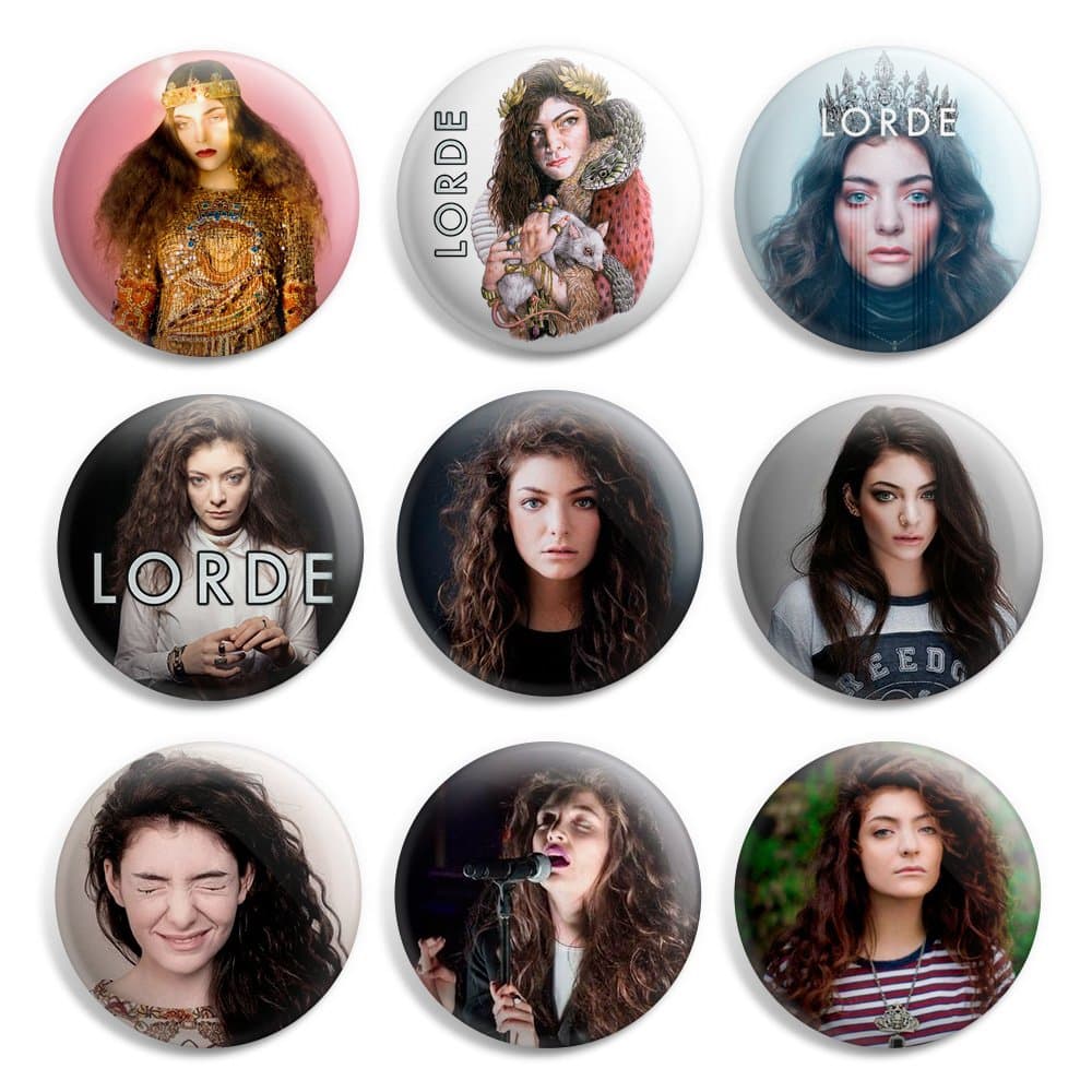 Lorde Pinback Buttons Pin Badges 1 Inch (25mm) - Pack of 9