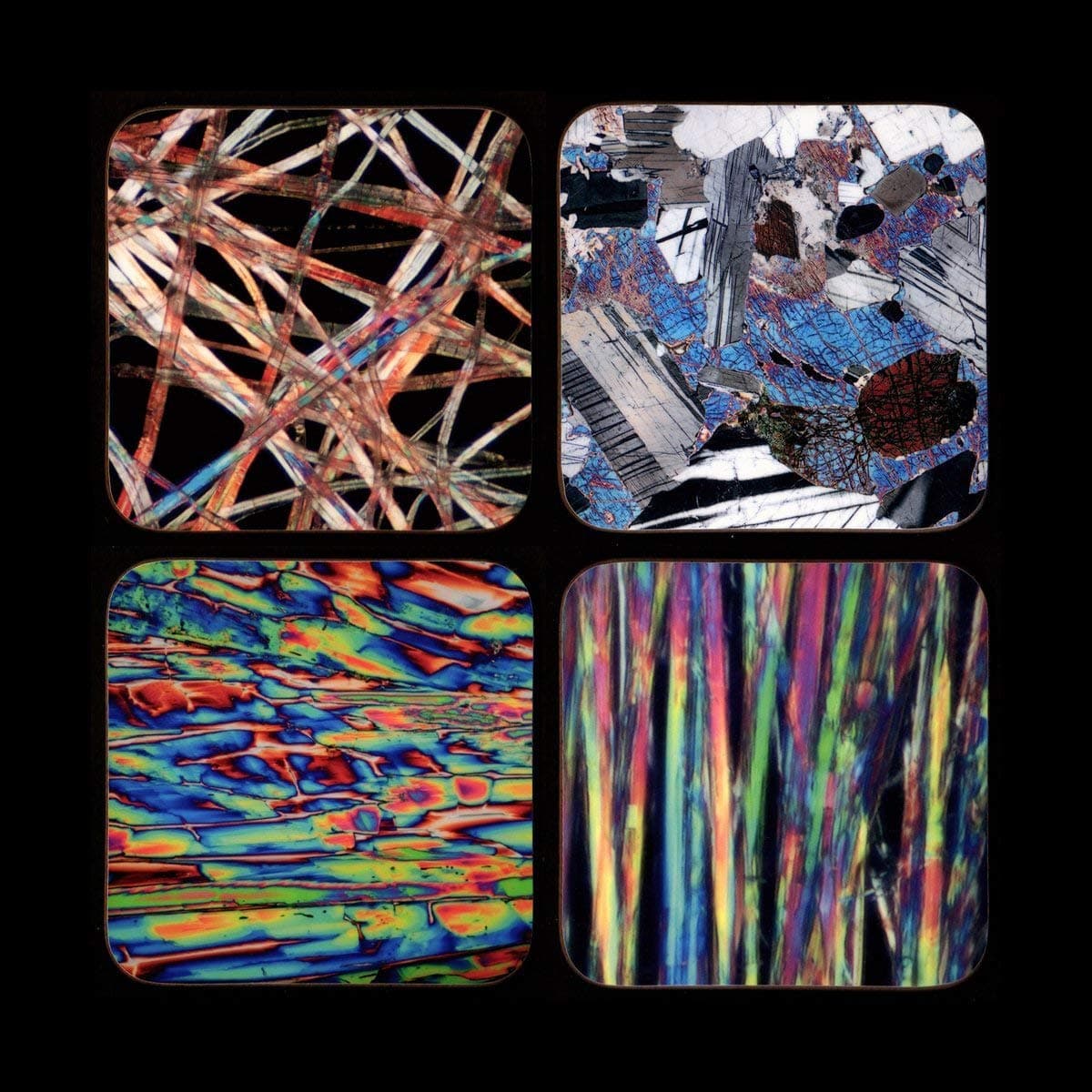 Your choice of 4 microscope photo coasters from a range of 27 - great gift for teachers, scientists - Scientific gift