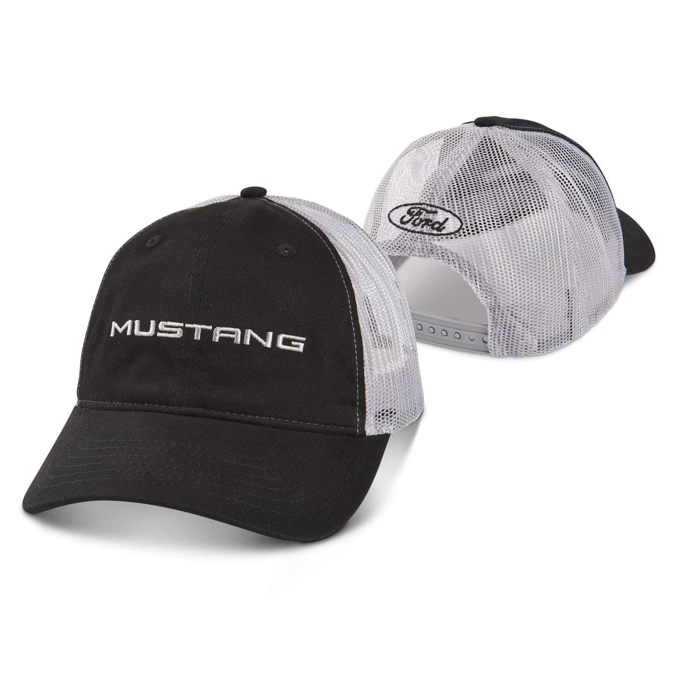 AGD Mustang Black and Gray Mesh Hat