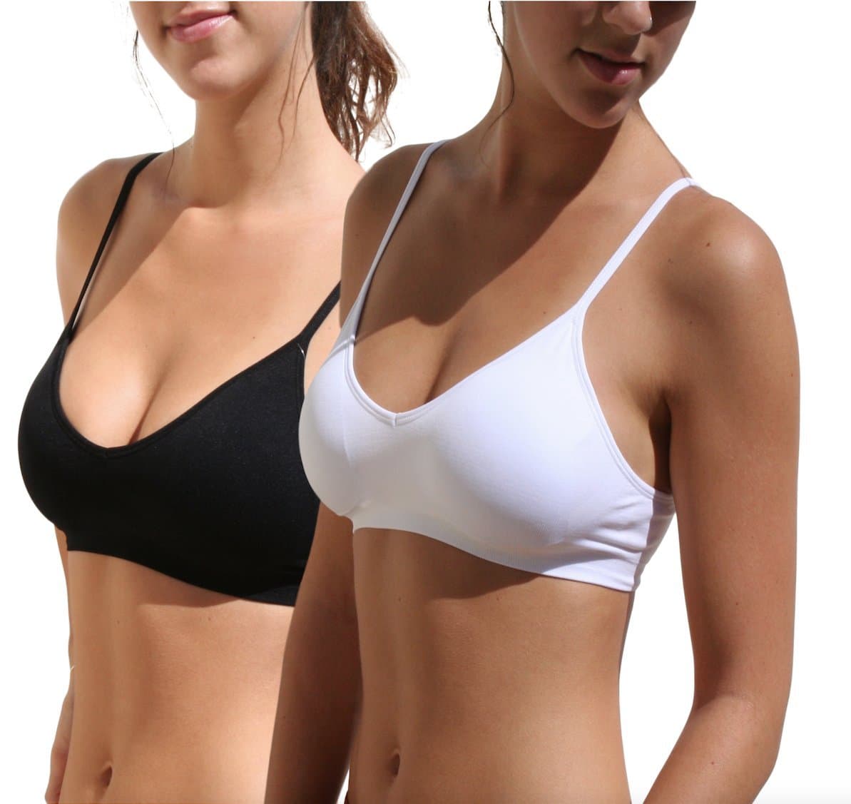 Blue 55Women's Bralette Wireless Padded Bra Top Sexy Everyday Basic Deep V-Neck