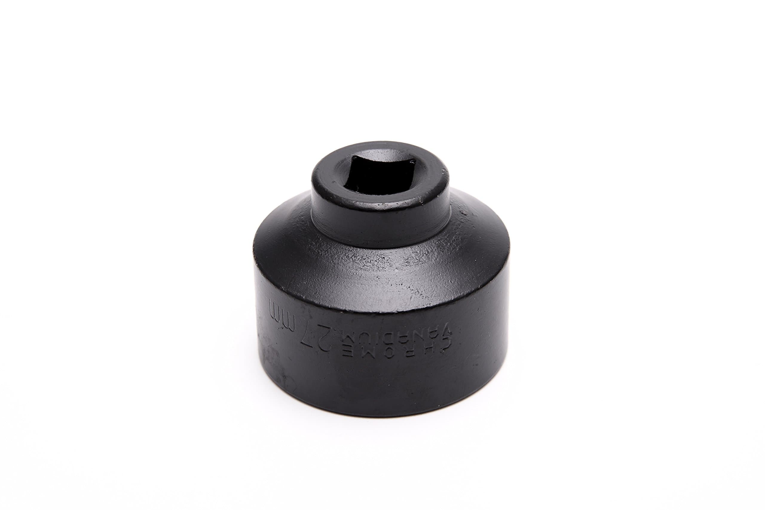 Xuchen Tools 24mm Black Car -Oil Filter Wrench Cap Socket-Chrome Vanadium Steel - Low Profile Fuel Filter Socket -Drive 3/8"