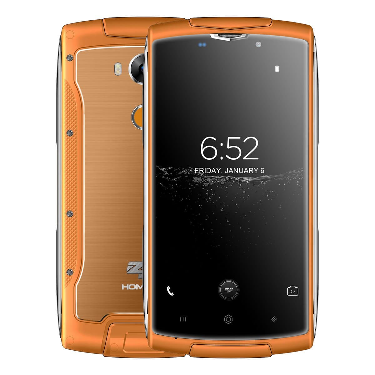 ZOJI Z7 - IP68 Waterproof Metallic Rugged 4G Android 6.0 smartphone Ultra thin, 5.0 inch Corning Gorilla Glass Screen, MTK6737 Quad Core 1.3GHz 2GB RAM 16GB ROM, 5MP + 13MP GPS Dual SIM - Orange