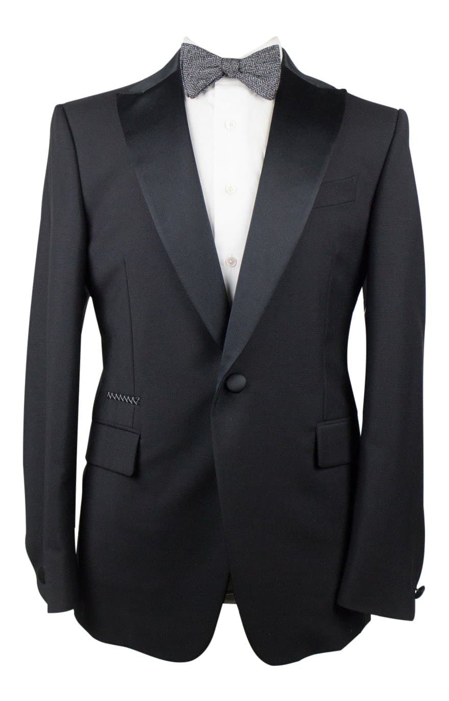 Berluti Black Wool Blend 1 Button Tuxedo Sport Coat Size 50/40