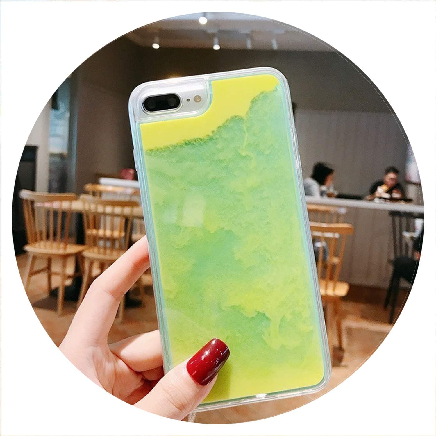 Luminous Neon Sand Case for iPhone Xr Xs Max X 6 6S S 7 8 Plus Glow in The Dark Liquid Glitter Quicksand Phone Cover Capa,Yellow,for iPhone Xr